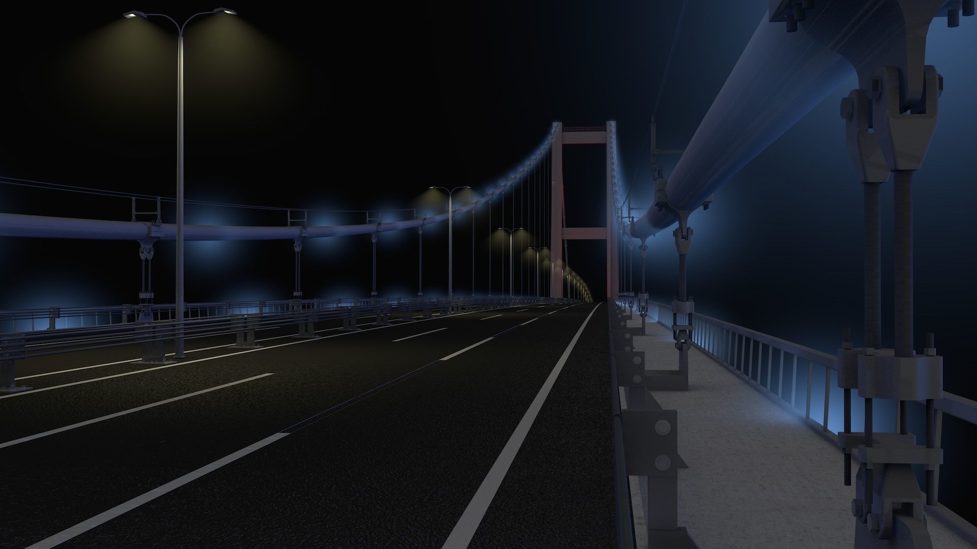 Bosphorus Suspension Bridge 3D model_1