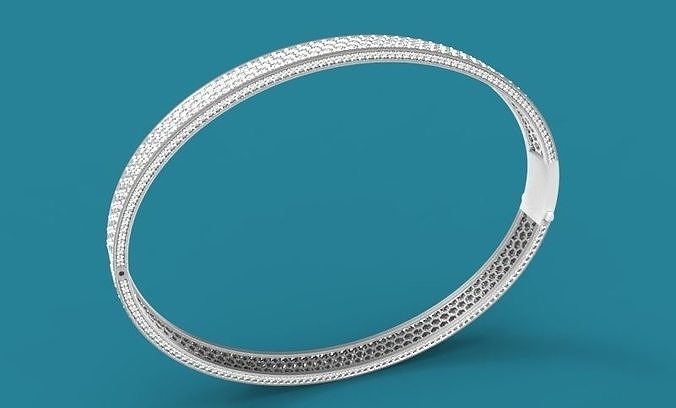 Bracelet with gems 3D print model