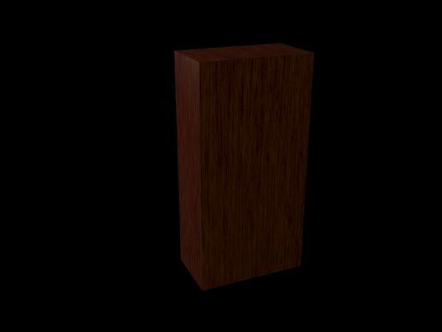 wardrobe wooden cabinet Low-poly 3D model_2