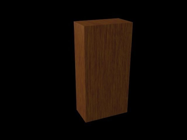 wardrobe wooden cabinet Low-poly 3D model_4