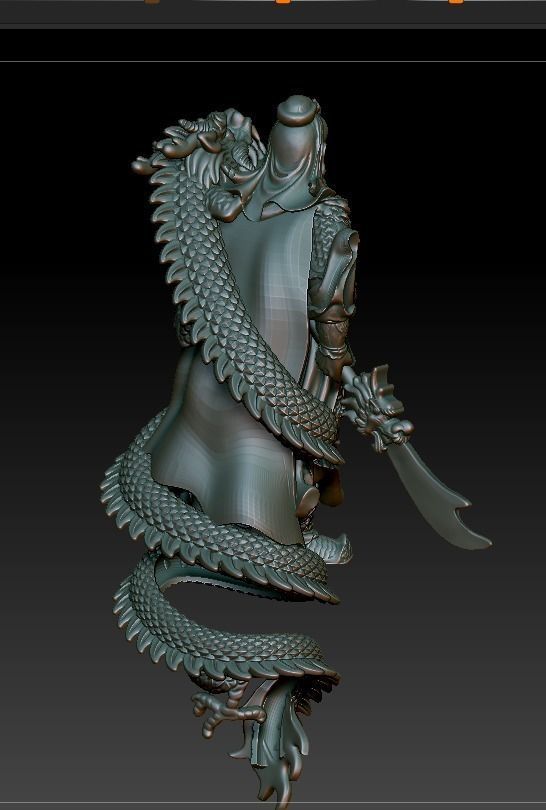 guan Yu and dragon 3D print model_2