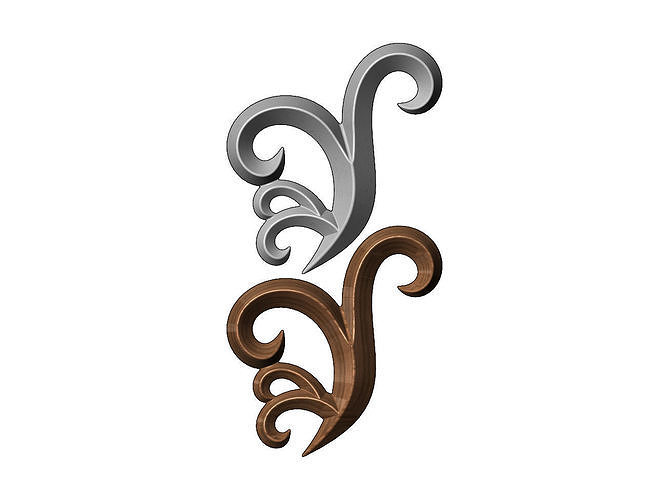Floral motif onlay and relief  3D print model