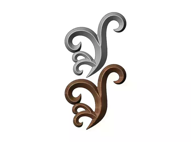 Floral motif onlay and relief  3D print model