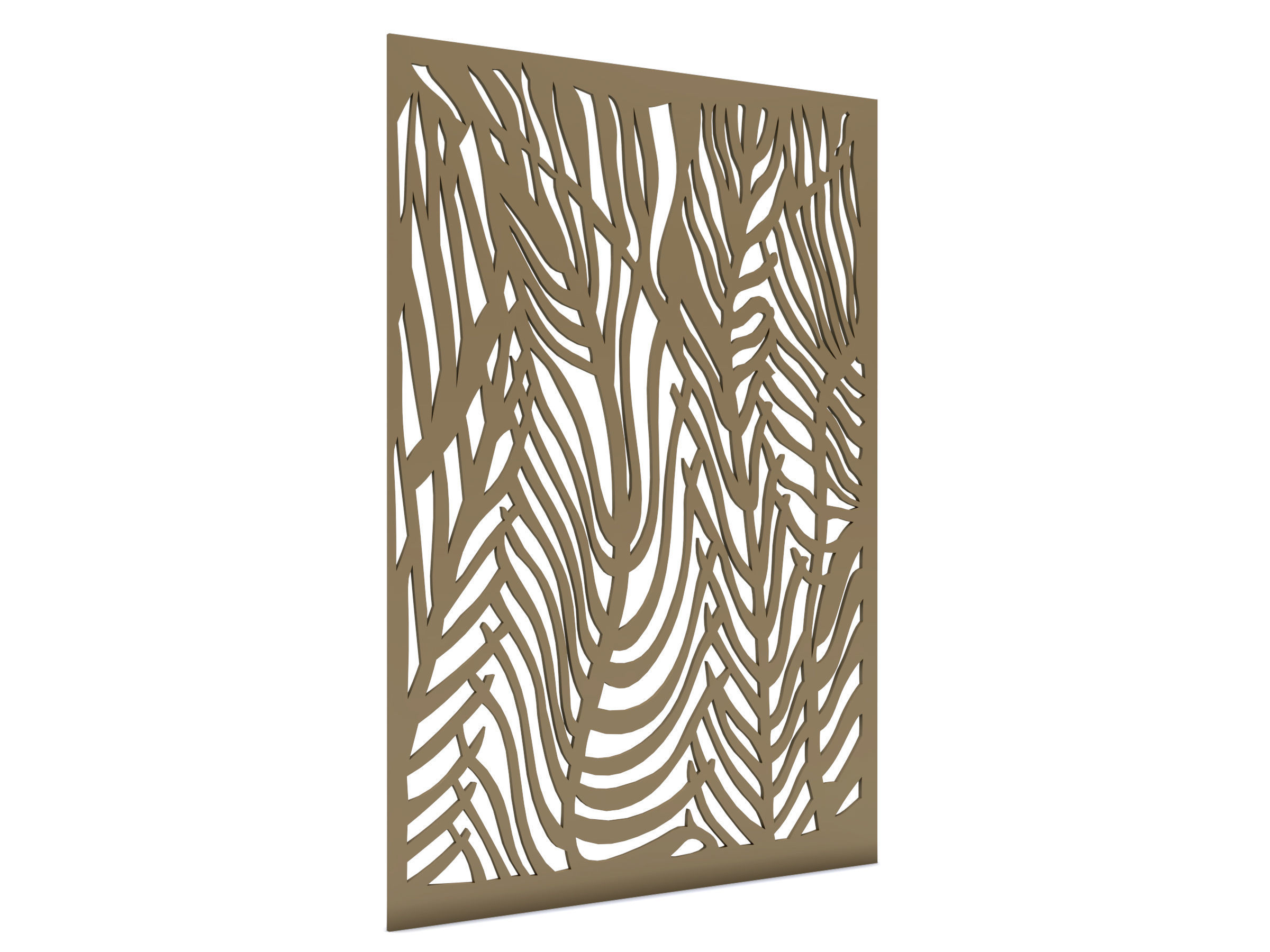 bathroom wooden screen with abstract design 3D model_4