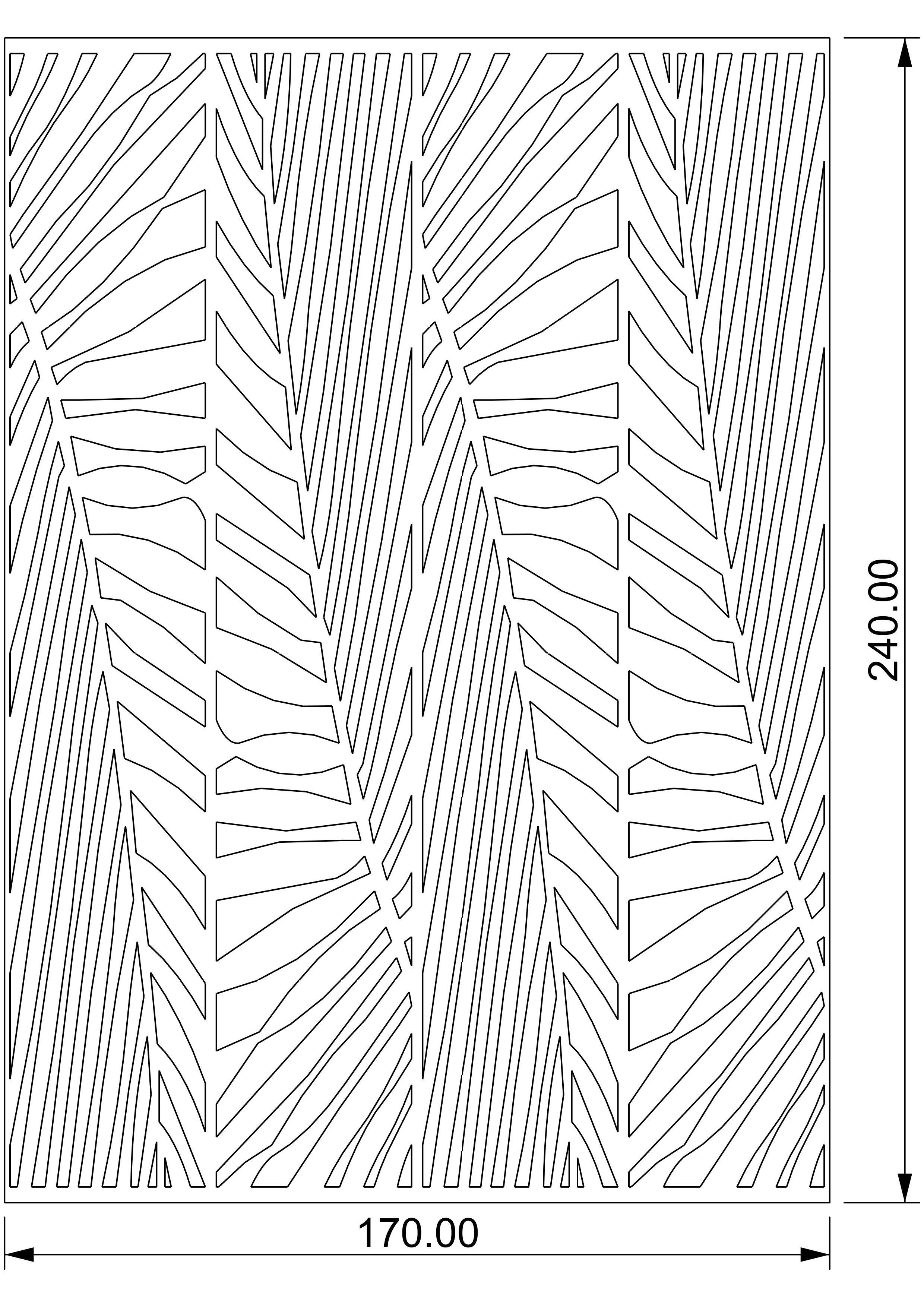 bathroom wooden screen with abstract design 3D model_9