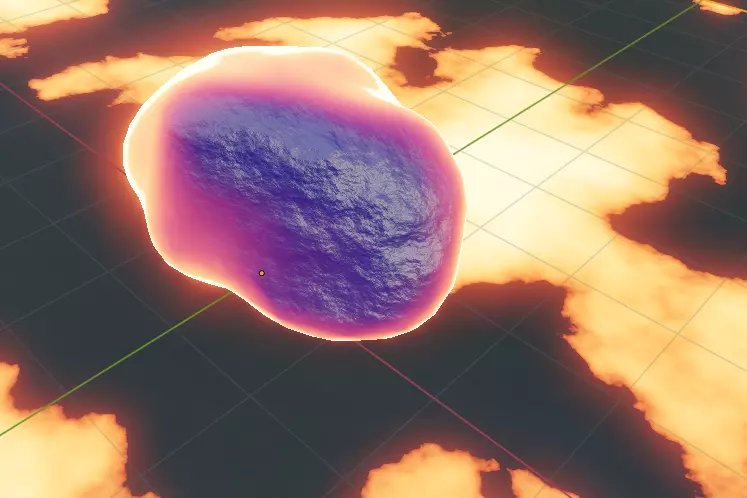 Lava shader with An Semi-Emissive Object Texture