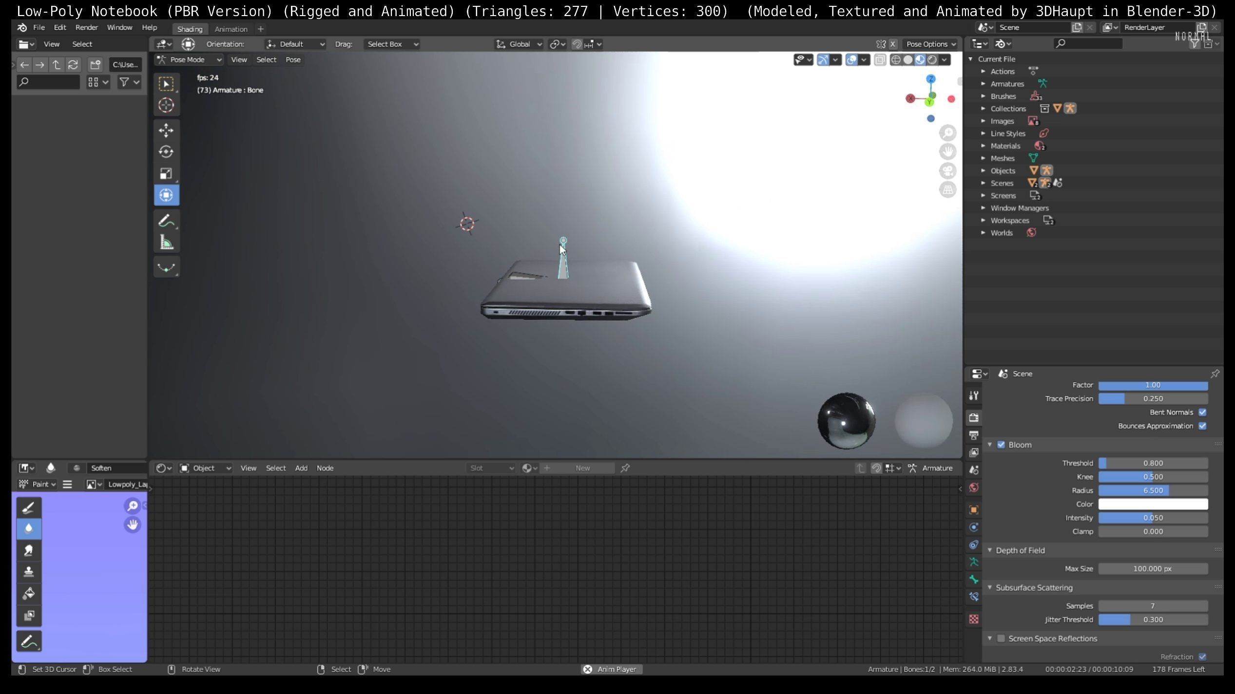 Lowpoly Notebook Blender-29 Version Low-poly 3D model_65