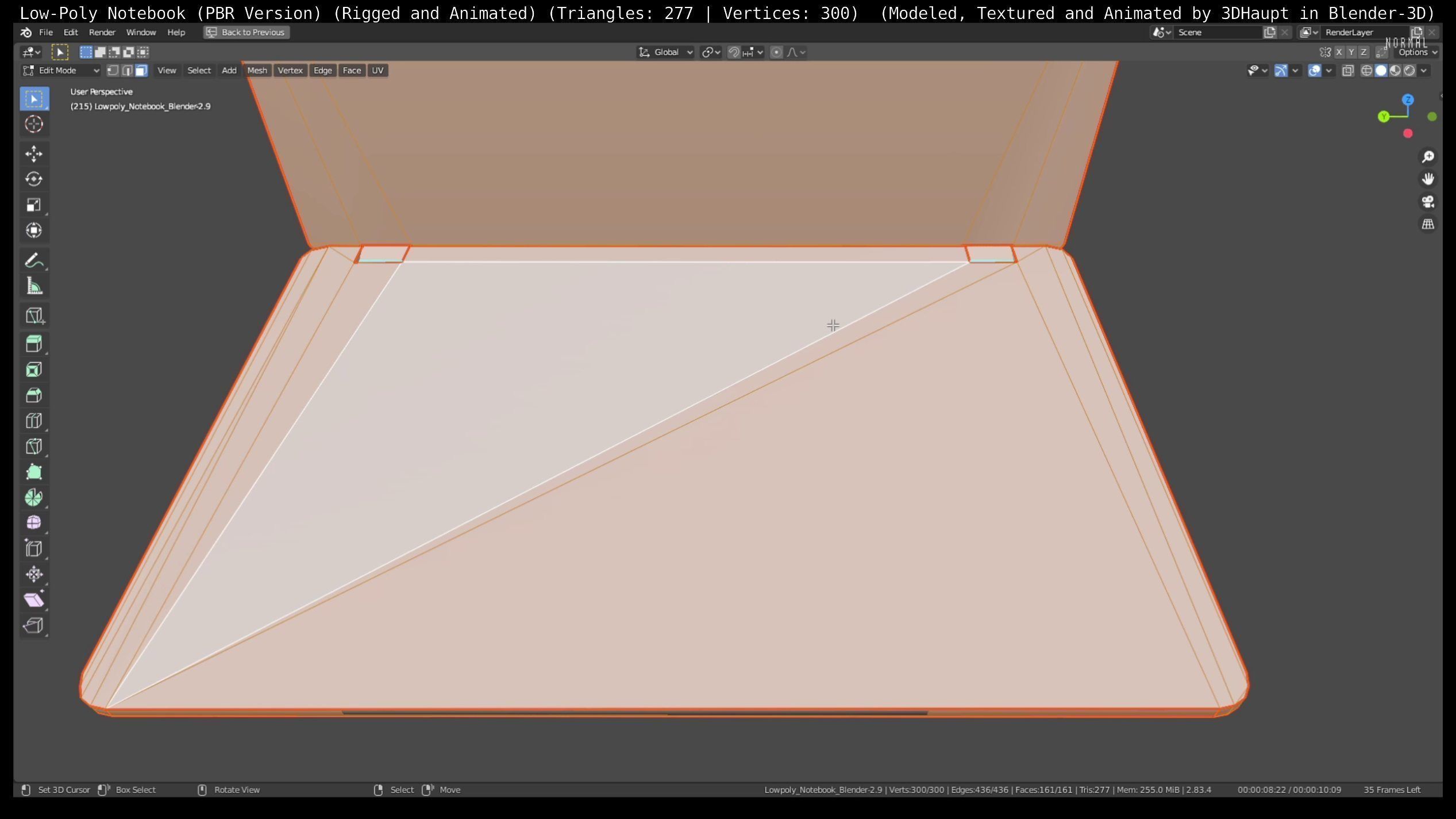 Lowpoly Notebook Blender-29 Version Low-poly 3D model_9