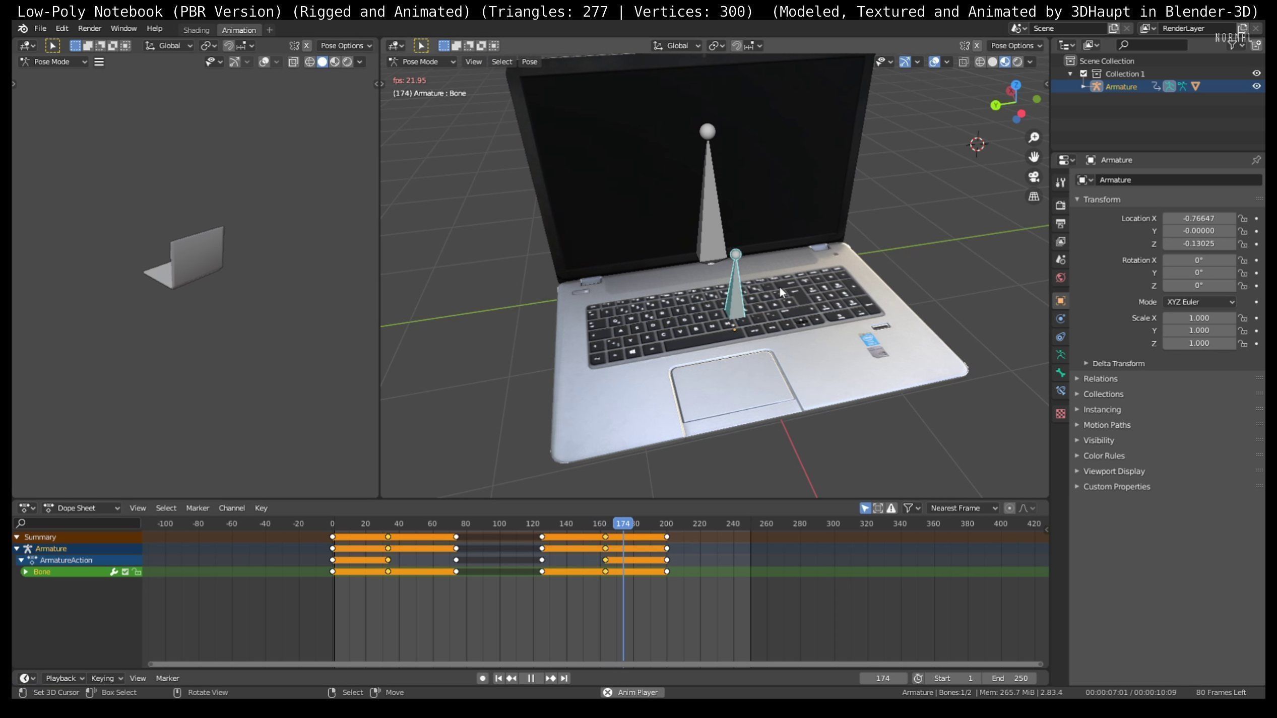 Lowpoly Notebook Blender-29 Version Low-poly 3D model_95