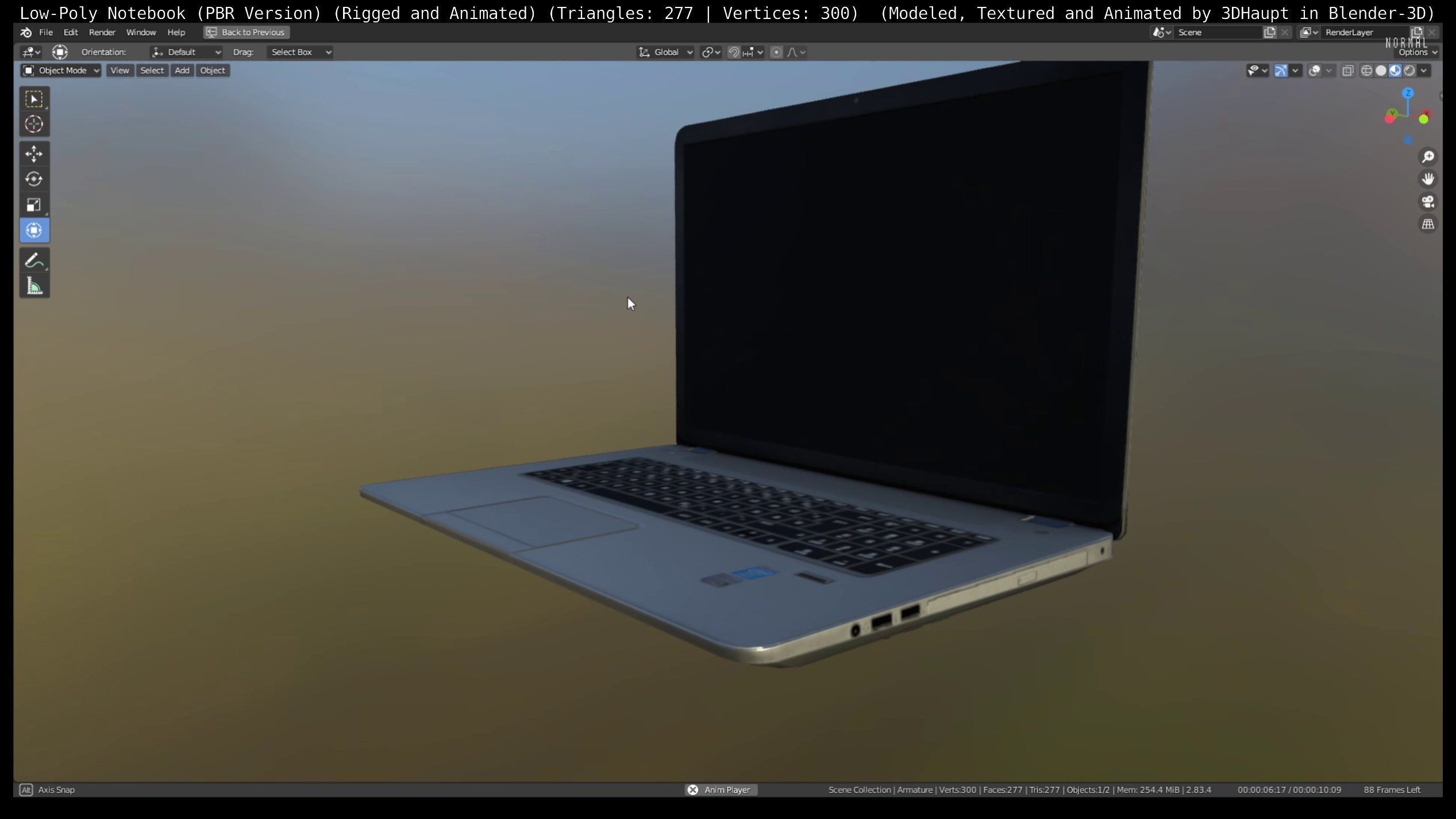 Lowpoly Notebook Blender-29 Version Low-poly 3D model_38