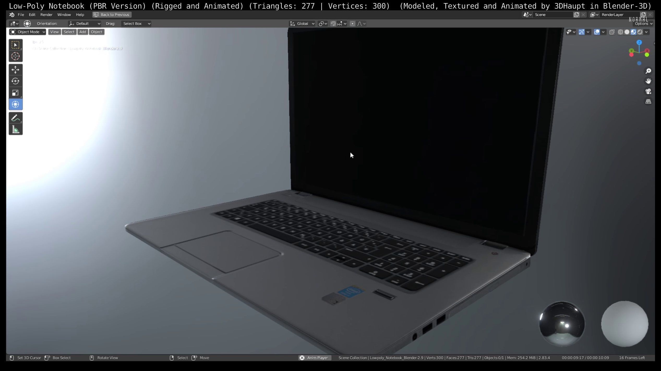 Lowpoly Notebook Blender-29 Version Low-poly 3D model_59