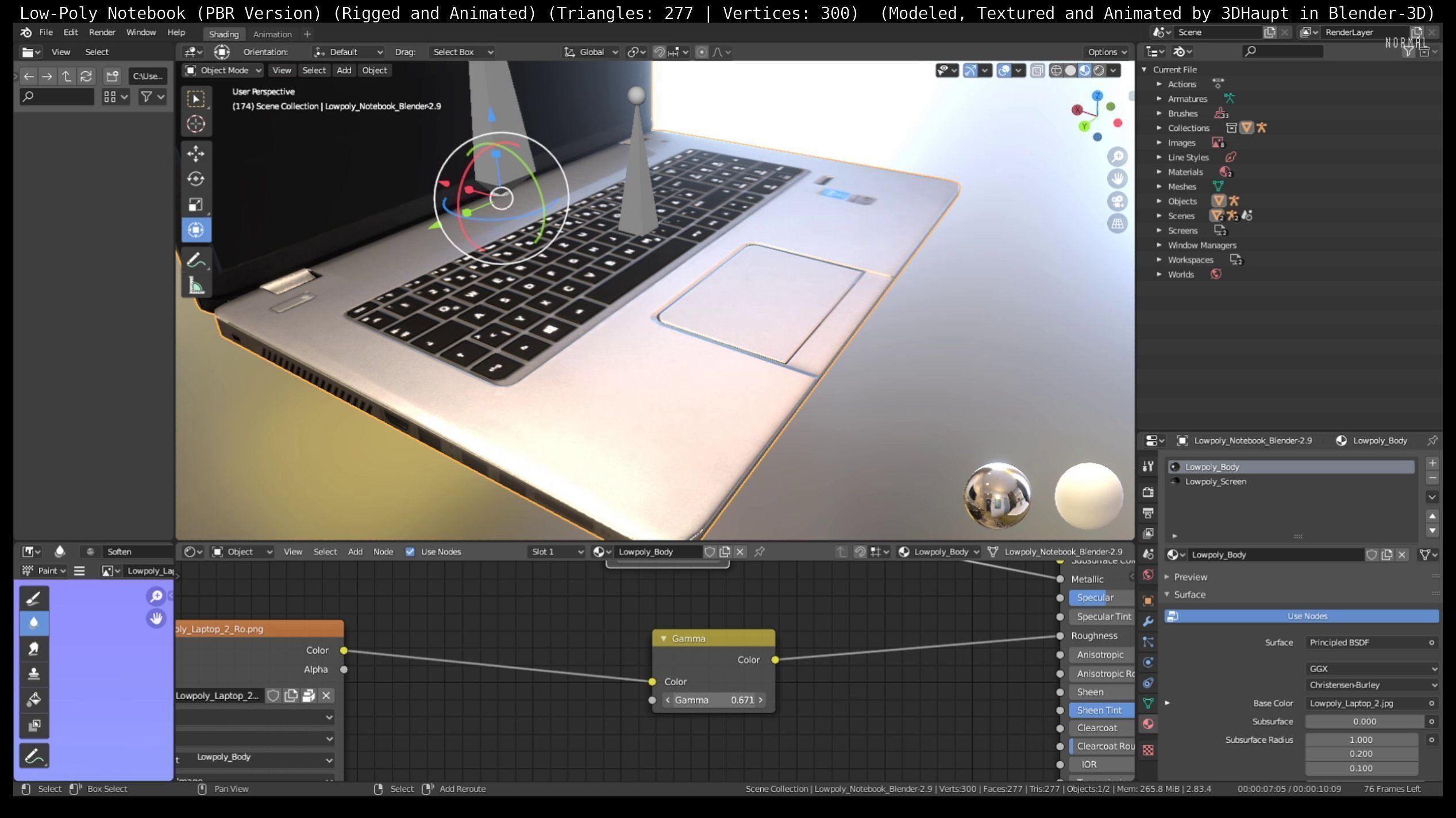 Lowpoly Notebook Blender-29 Version Low-poly 3D model_68