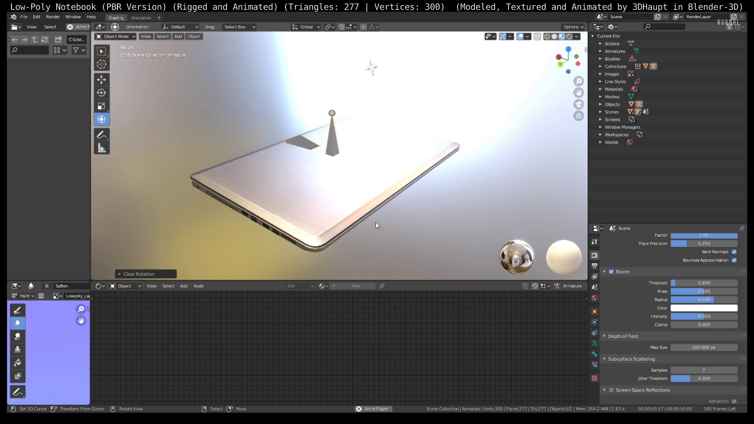 Lowpoly Notebook Blender-29 Version Low-poly 3D model_105