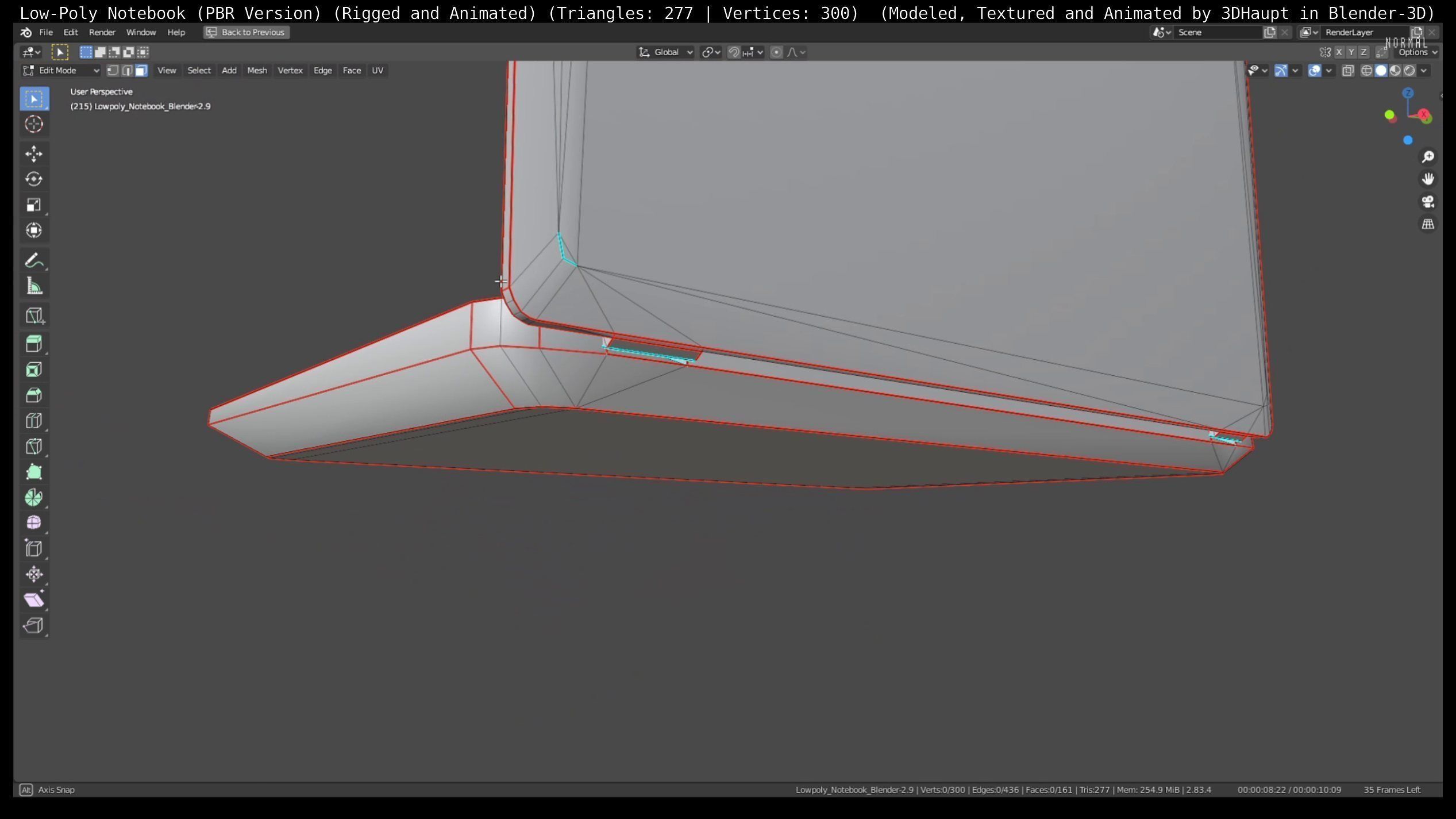 Lowpoly Notebook Blender-29 Version Low-poly 3D model_21