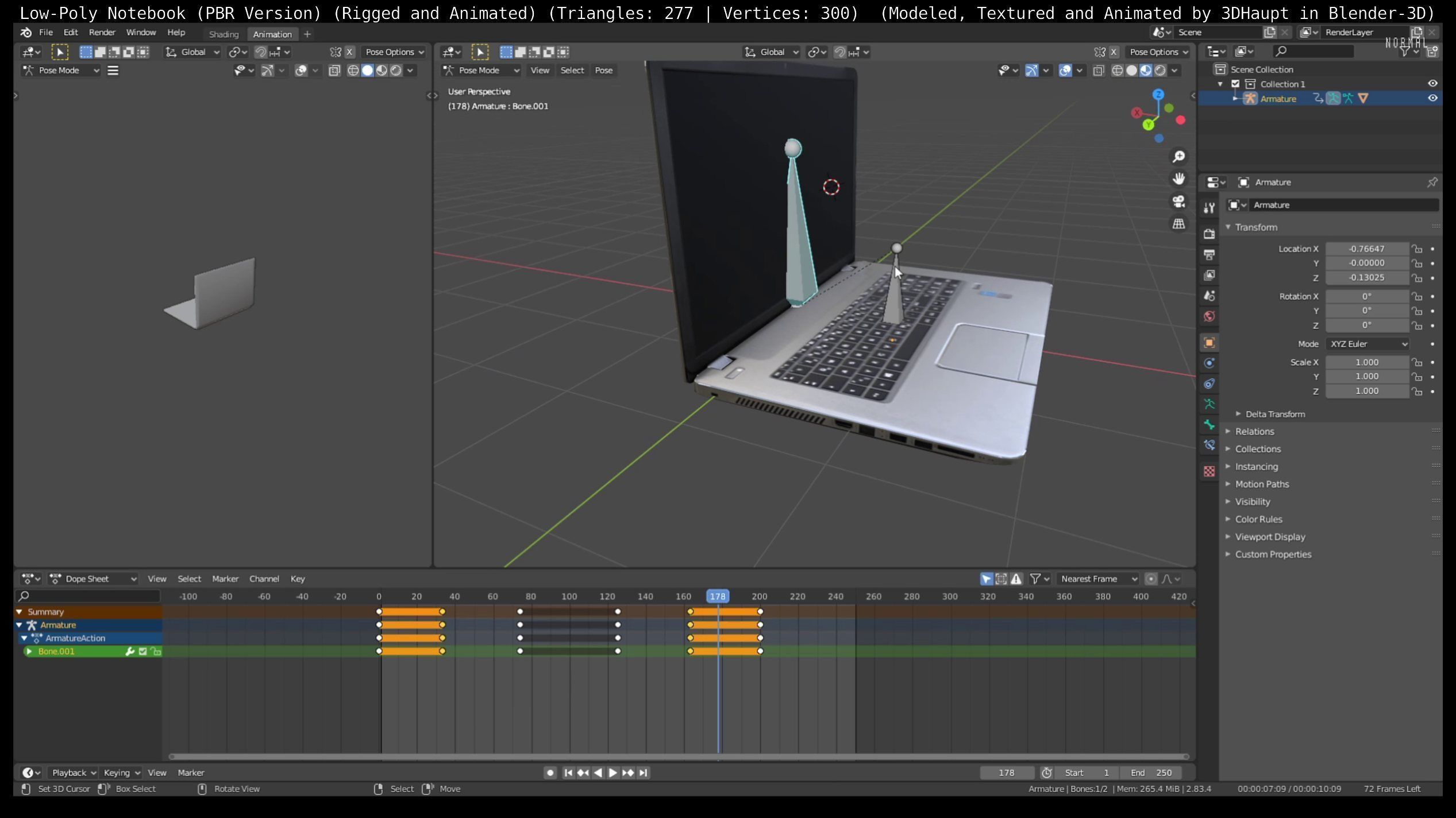 Lowpoly Notebook Blender-29 Version Low-poly 3D model_30