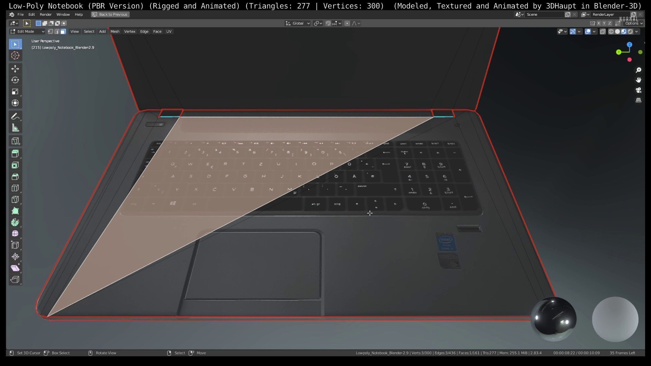 Lowpoly Notebook Blender-29 Version Low-poly 3D model_97