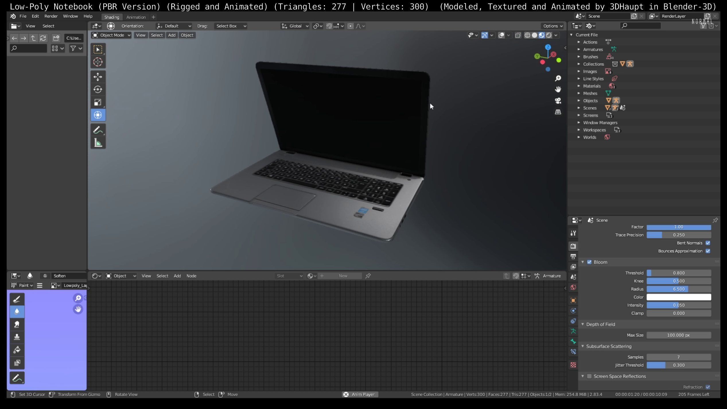 Lowpoly Notebook Blender-29 Version Low-poly 3D model_76