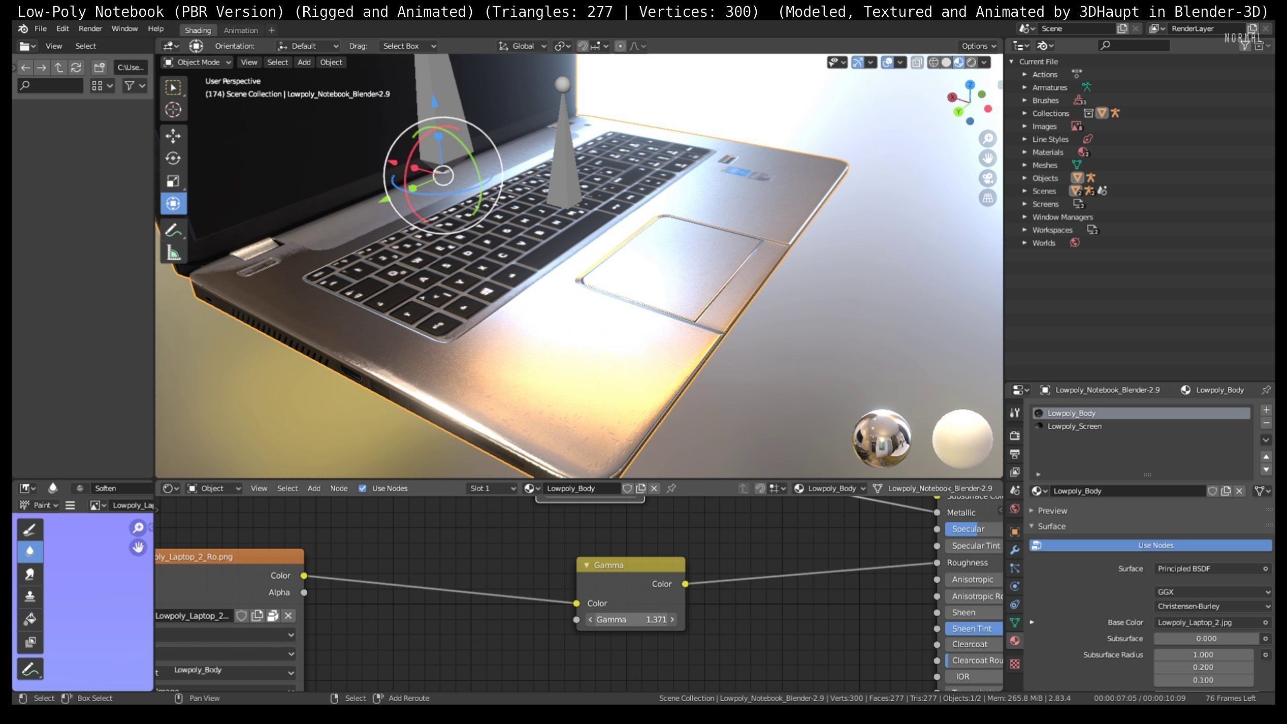 Lowpoly Notebook Blender-29 Version Low-poly 3D model_111