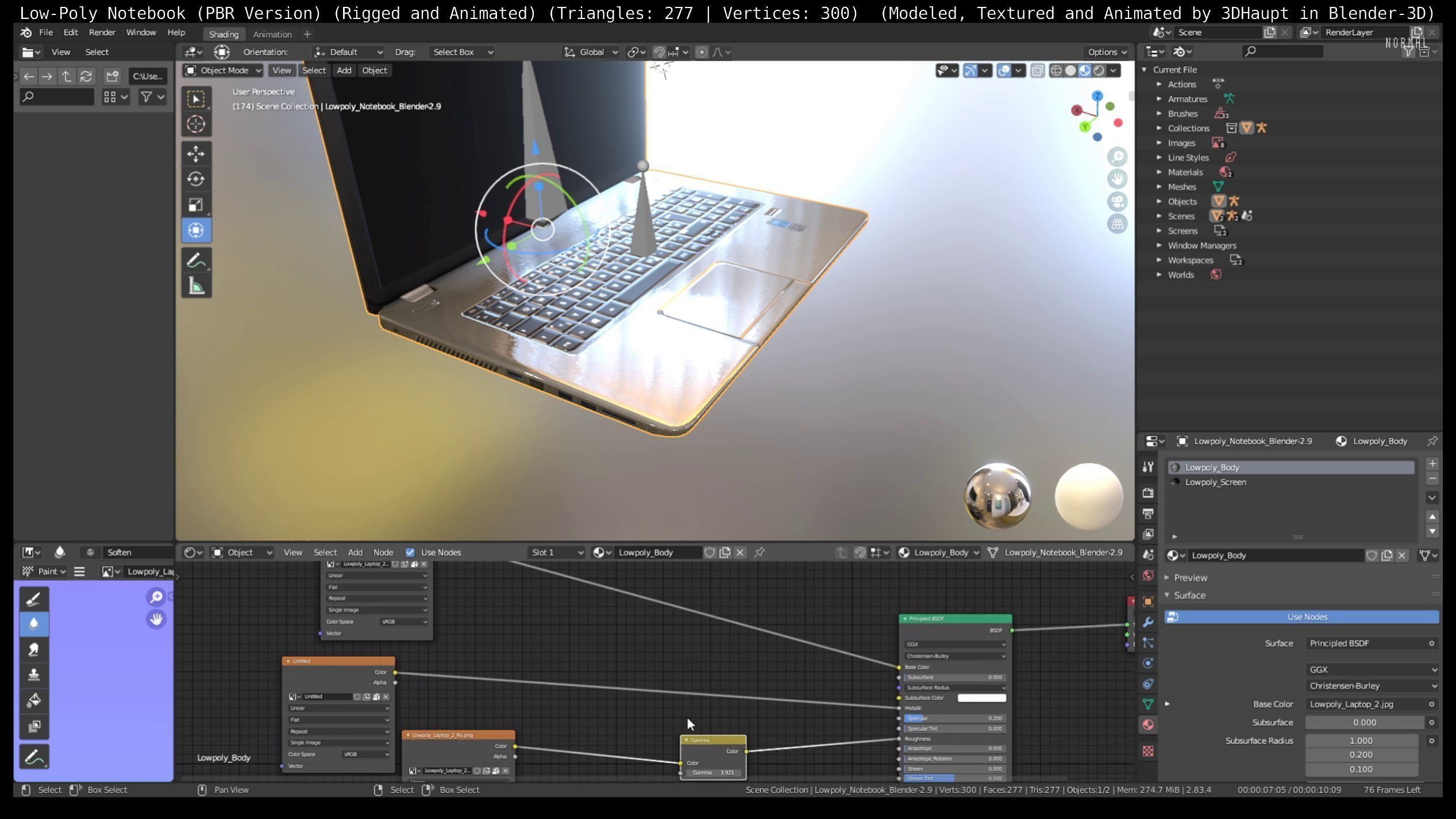Lowpoly Notebook Blender-29 Version Low-poly 3D model_77