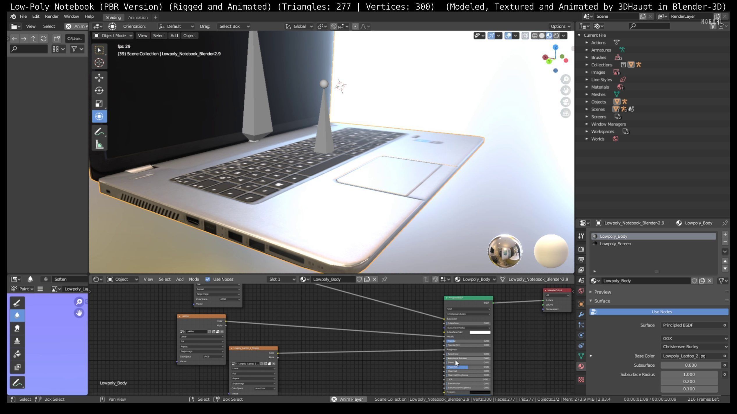 Lowpoly Notebook Blender-29 Version Low-poly 3D model_47
