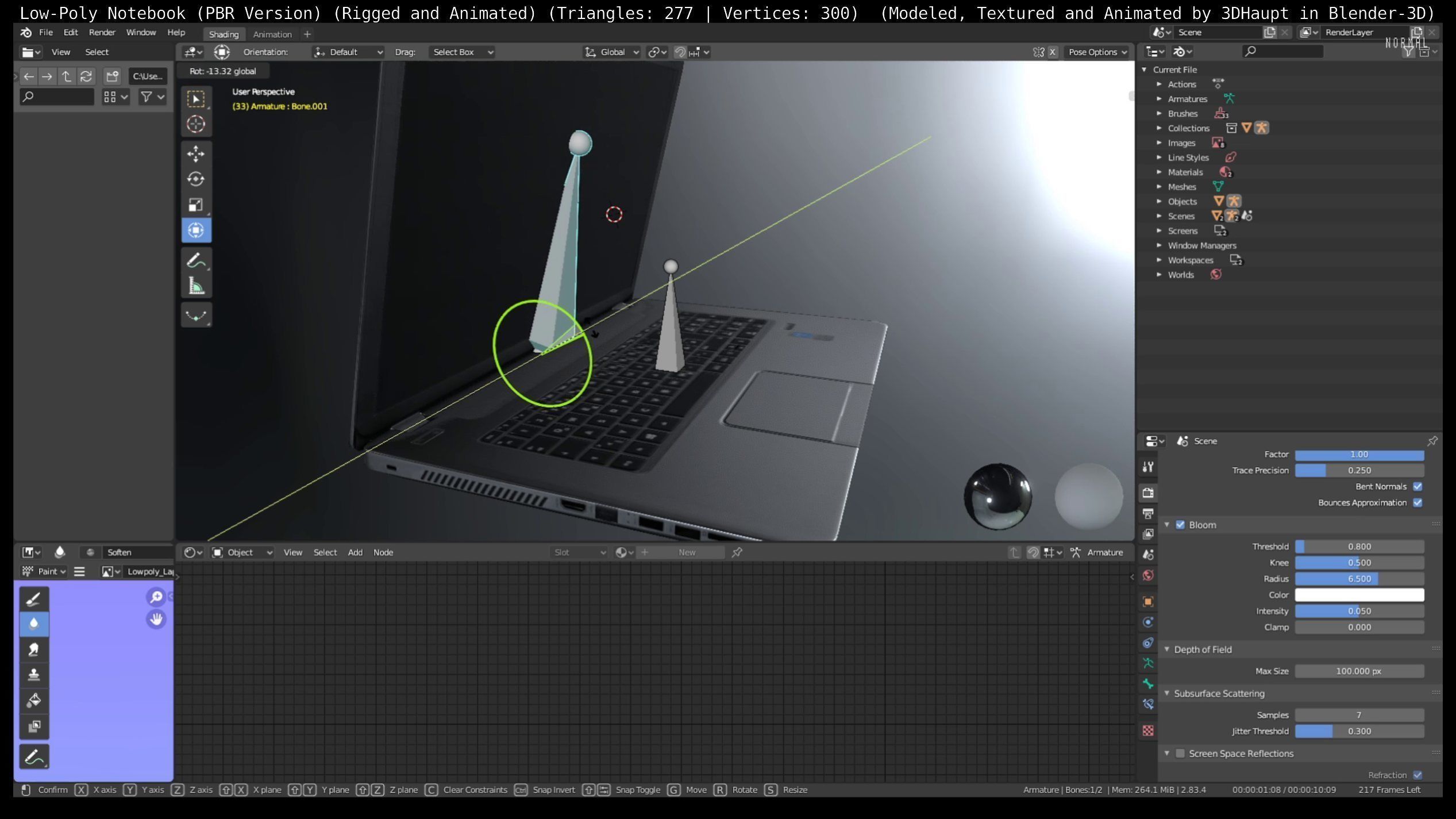 Lowpoly Notebook Blender-29 Version Low-poly 3D model_84