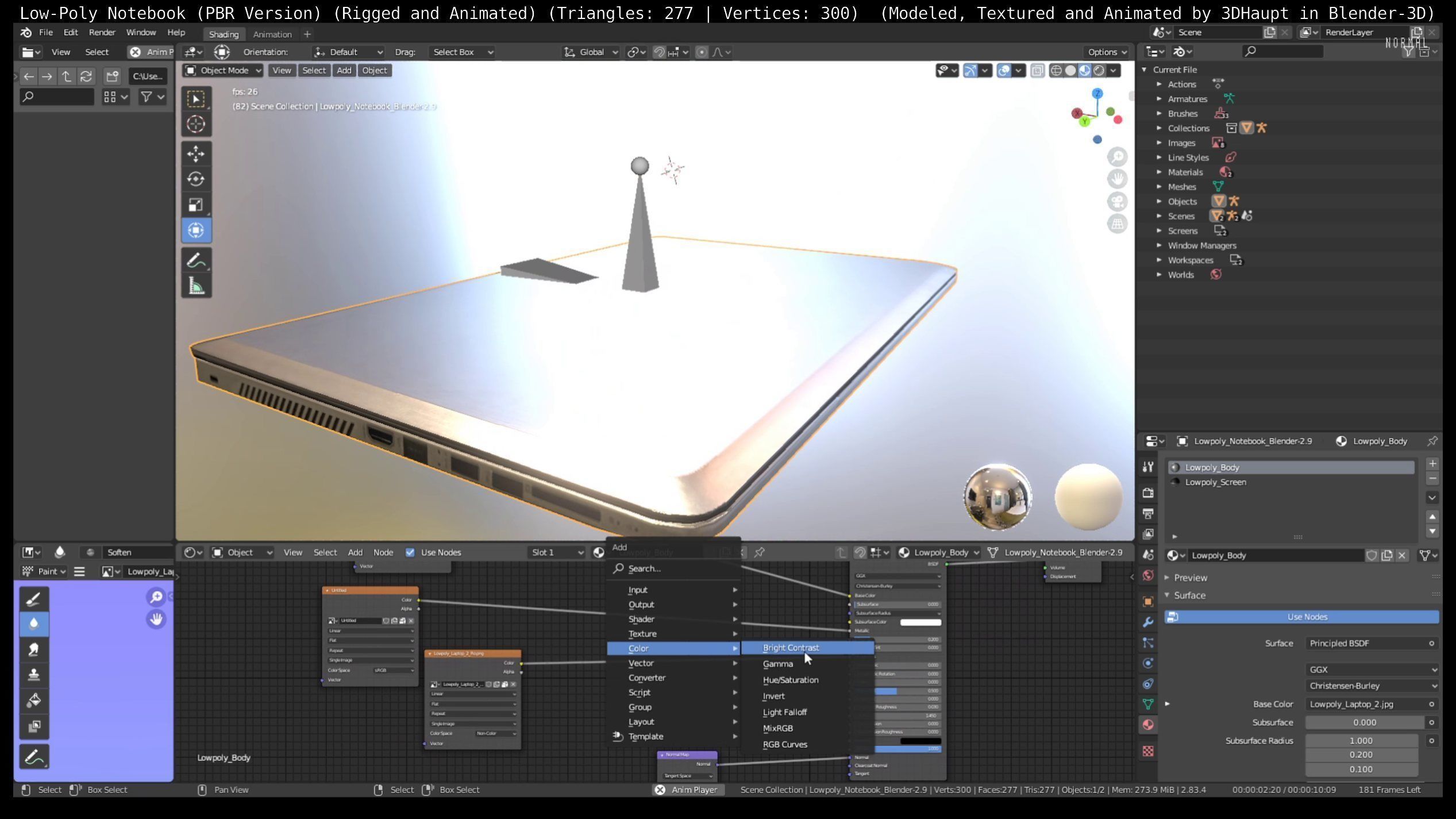 Lowpoly Notebook Blender-29 Version Low-poly 3D model_78