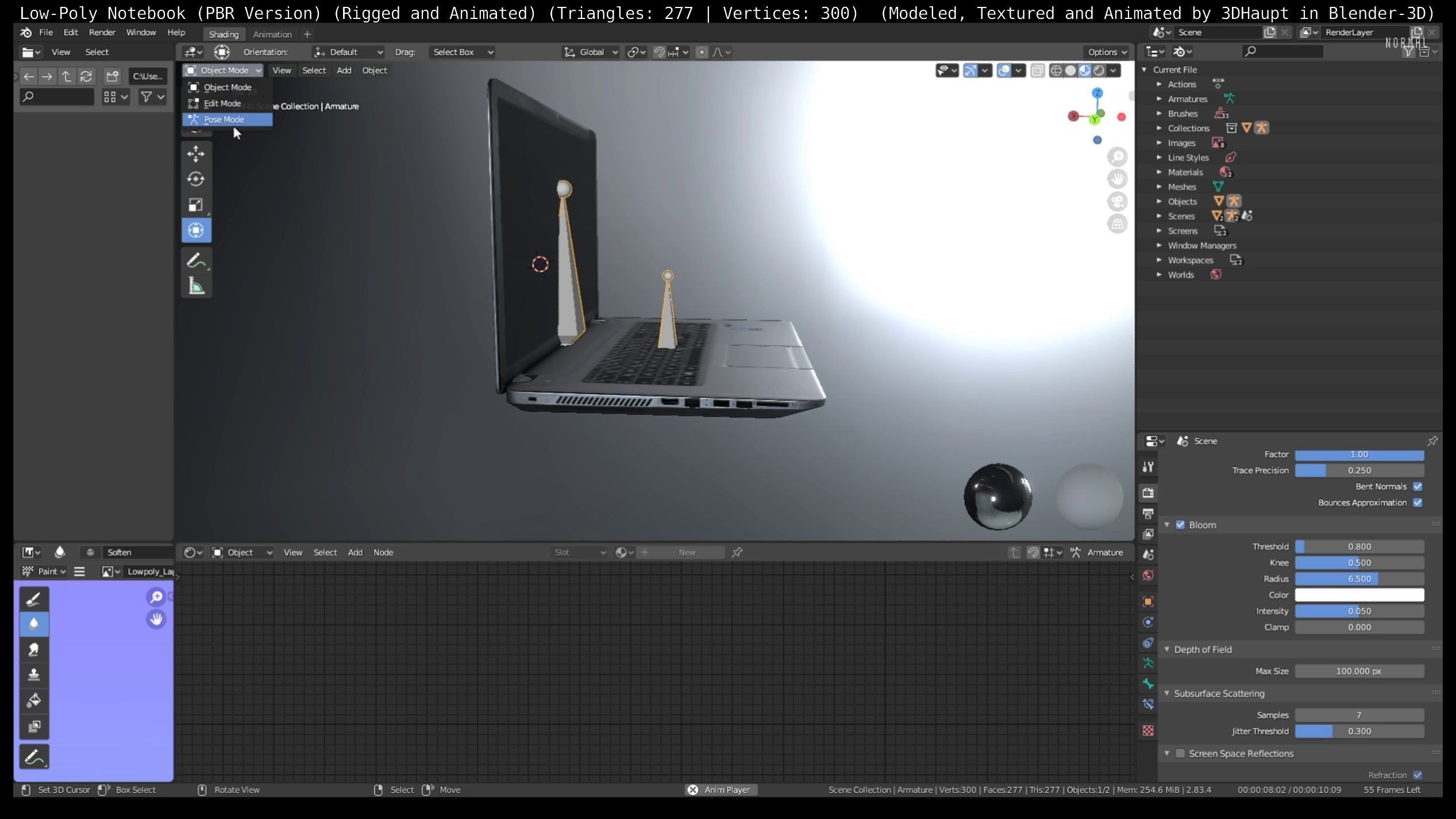 Lowpoly Notebook Blender-29 Version Low-poly 3D model_82