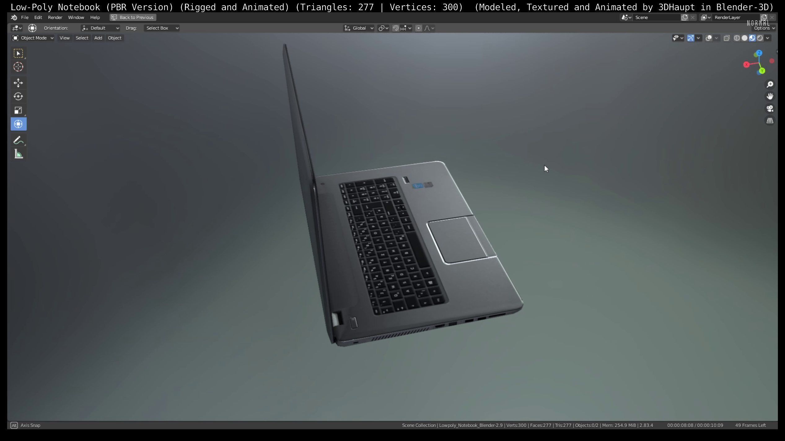 Lowpoly Notebook Blender-29 Version Low-poly 3D model_90