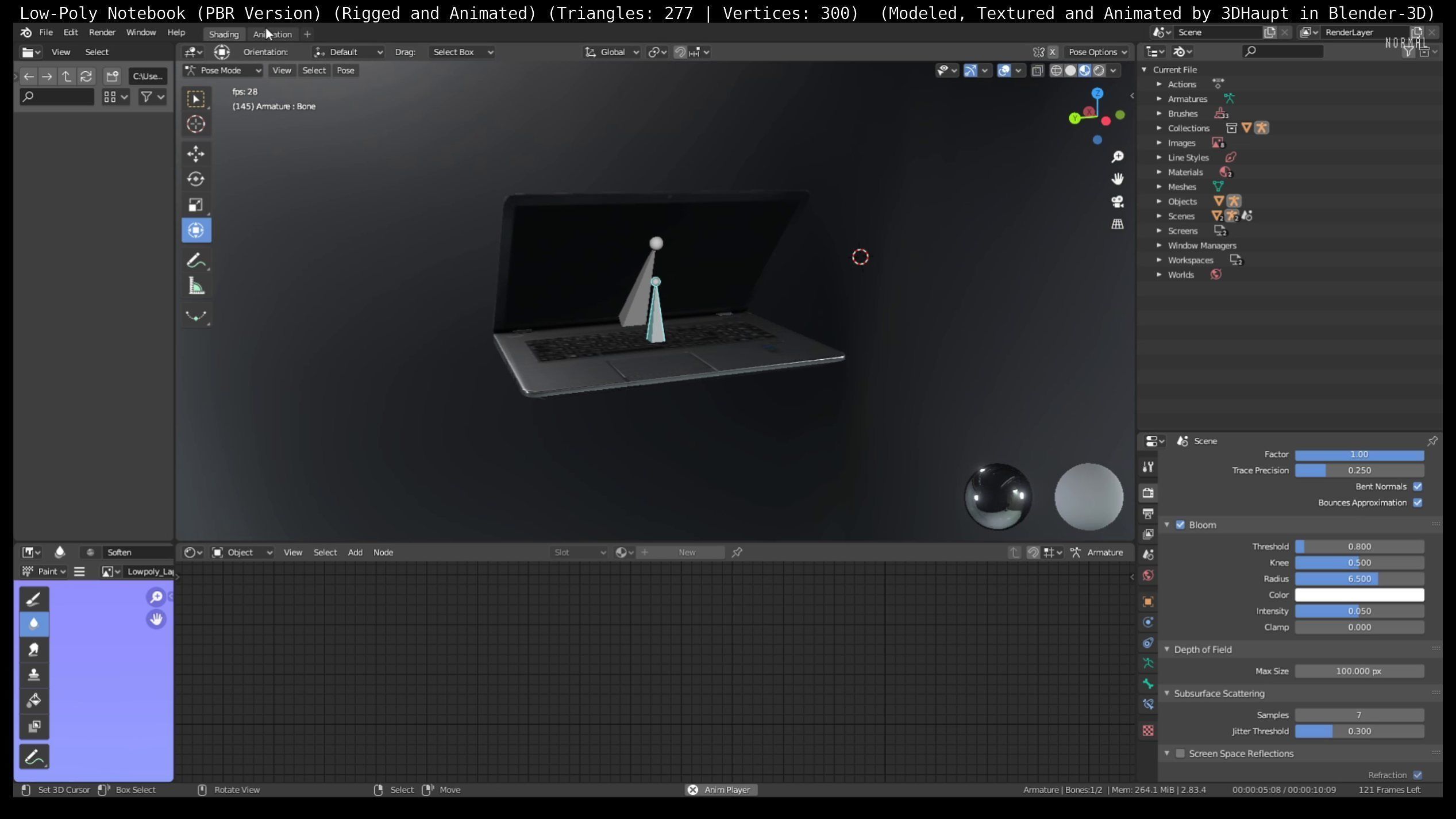 Lowpoly Notebook Blender-29 Version Low-poly 3D model_28