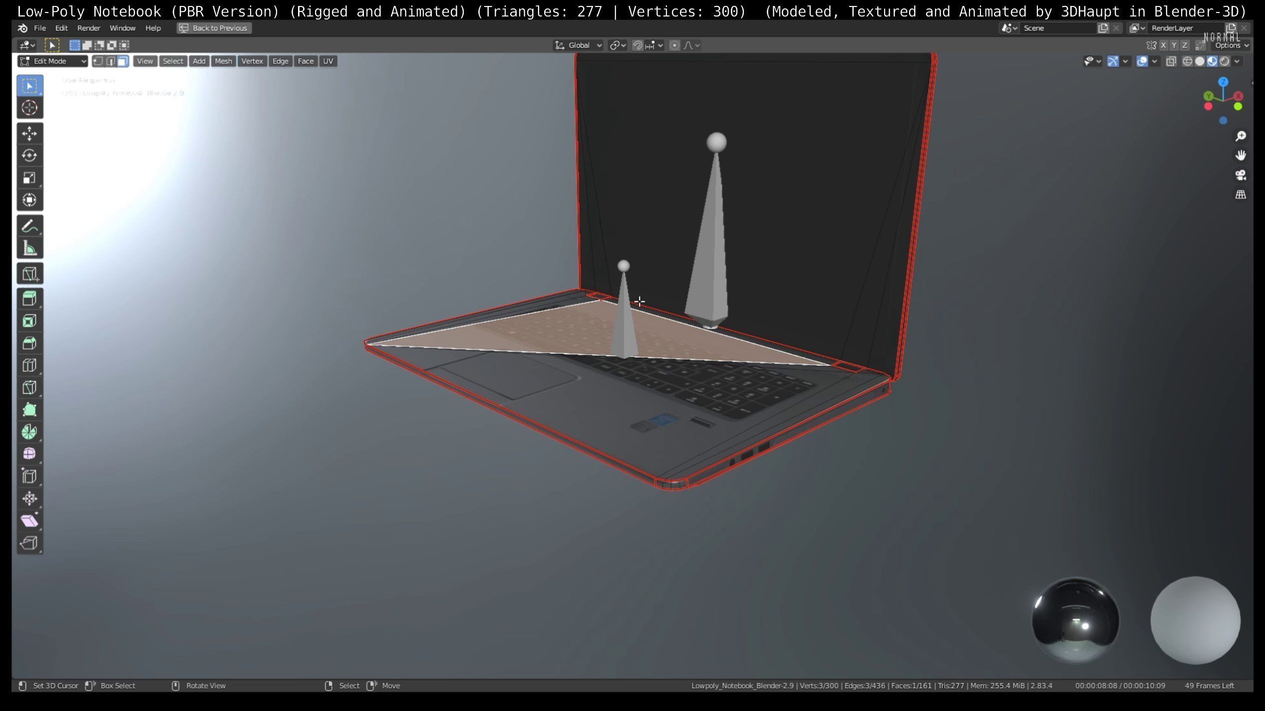 Lowpoly Notebook Blender-29 Version Low-poly 3D model_16