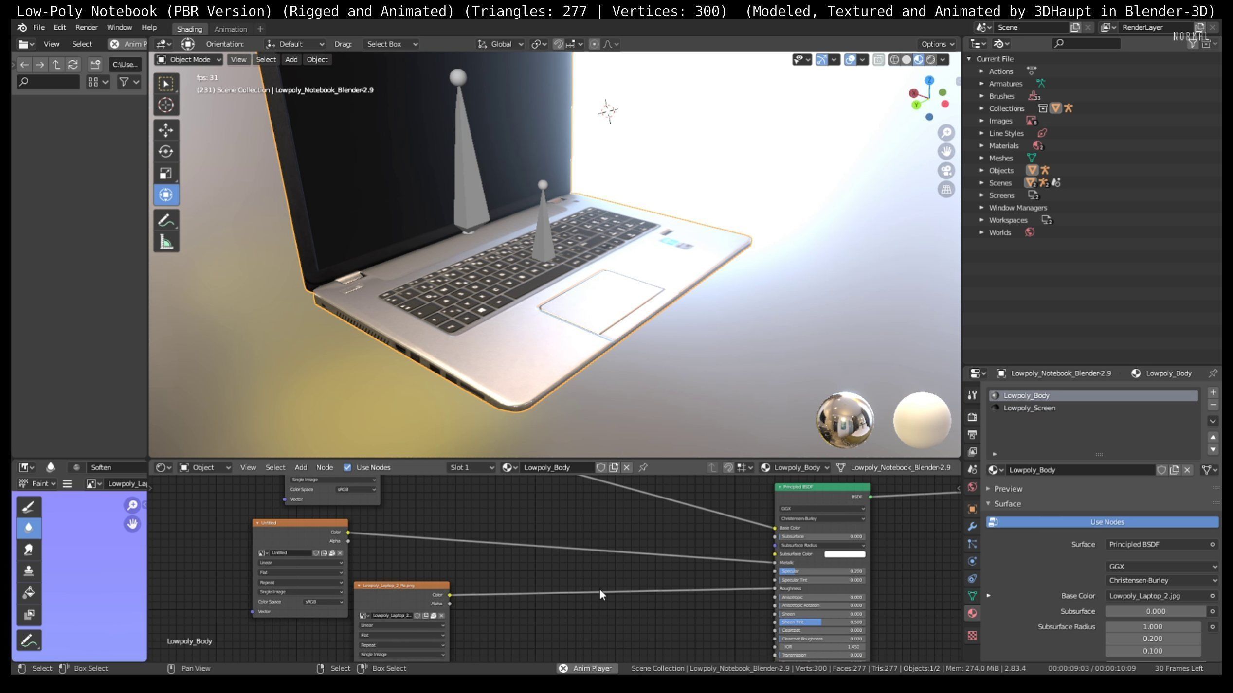 Lowpoly Notebook Blender-29 Version Low-poly 3D model_60