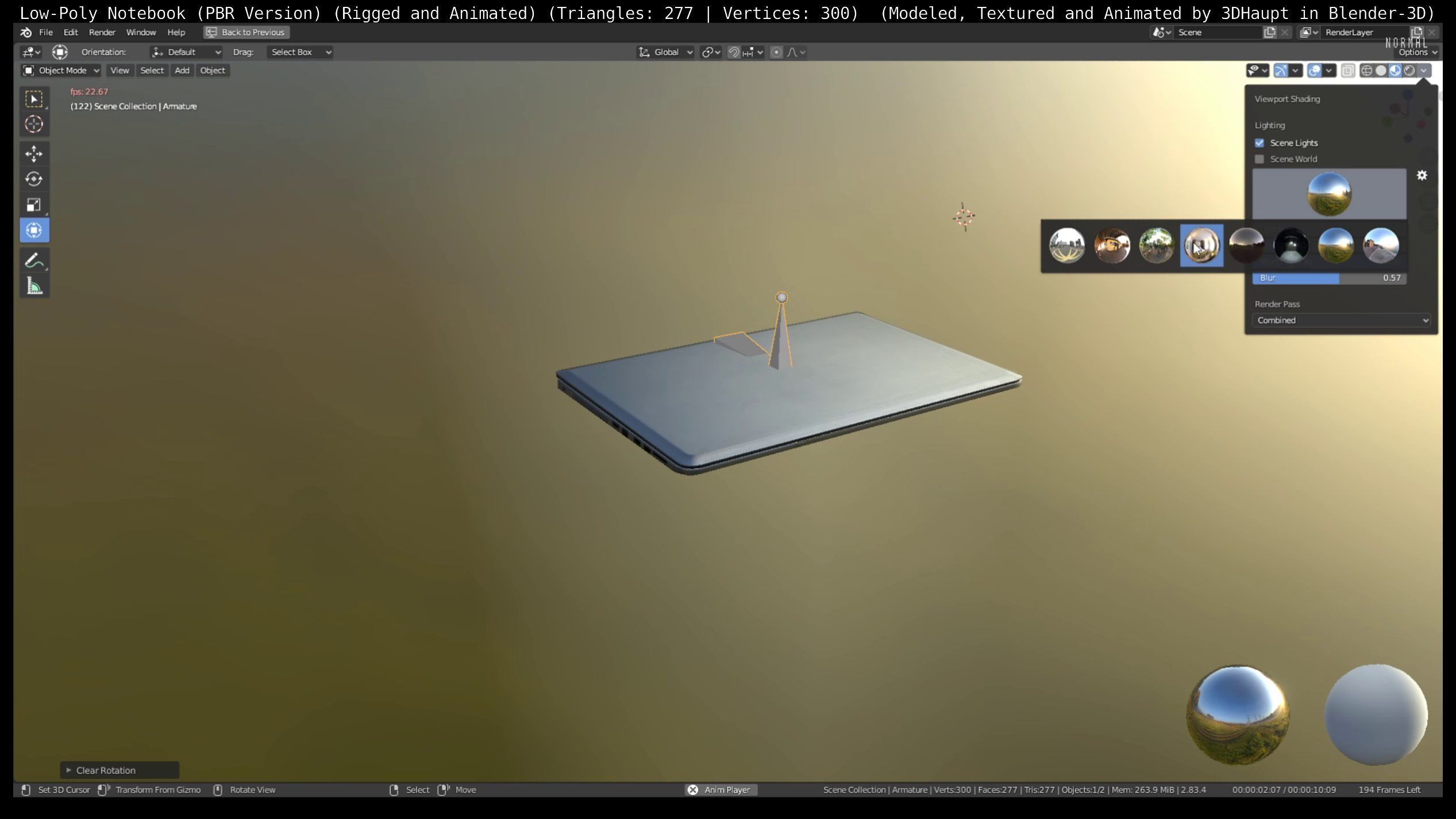 Lowpoly Notebook Blender-29 Version Low-poly 3D model_91