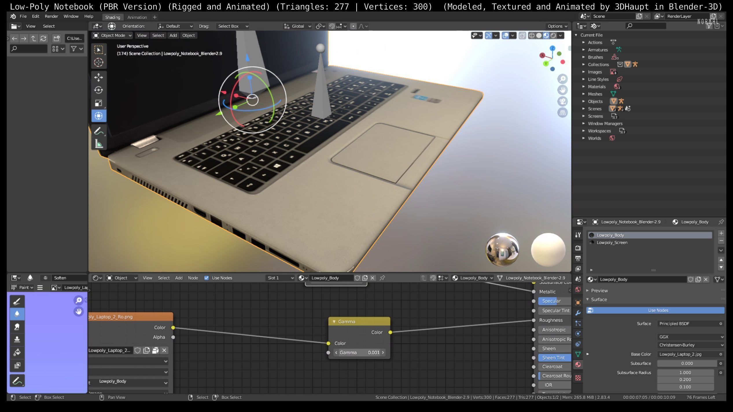 Lowpoly Notebook Blender-29 Version Low-poly 3D model_66