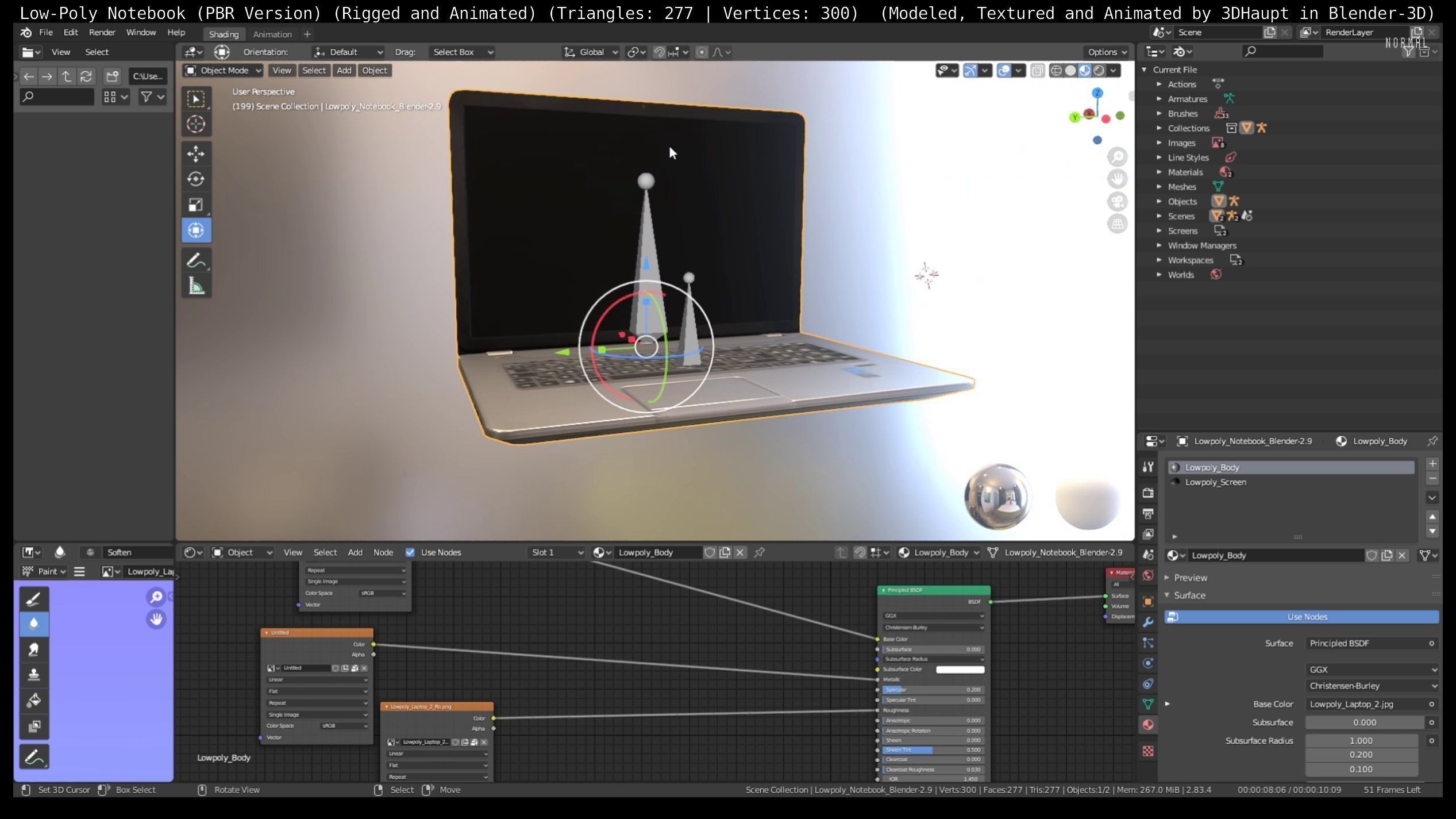 Lowpoly Notebook Blender-29 Version Low-poly 3D model_69