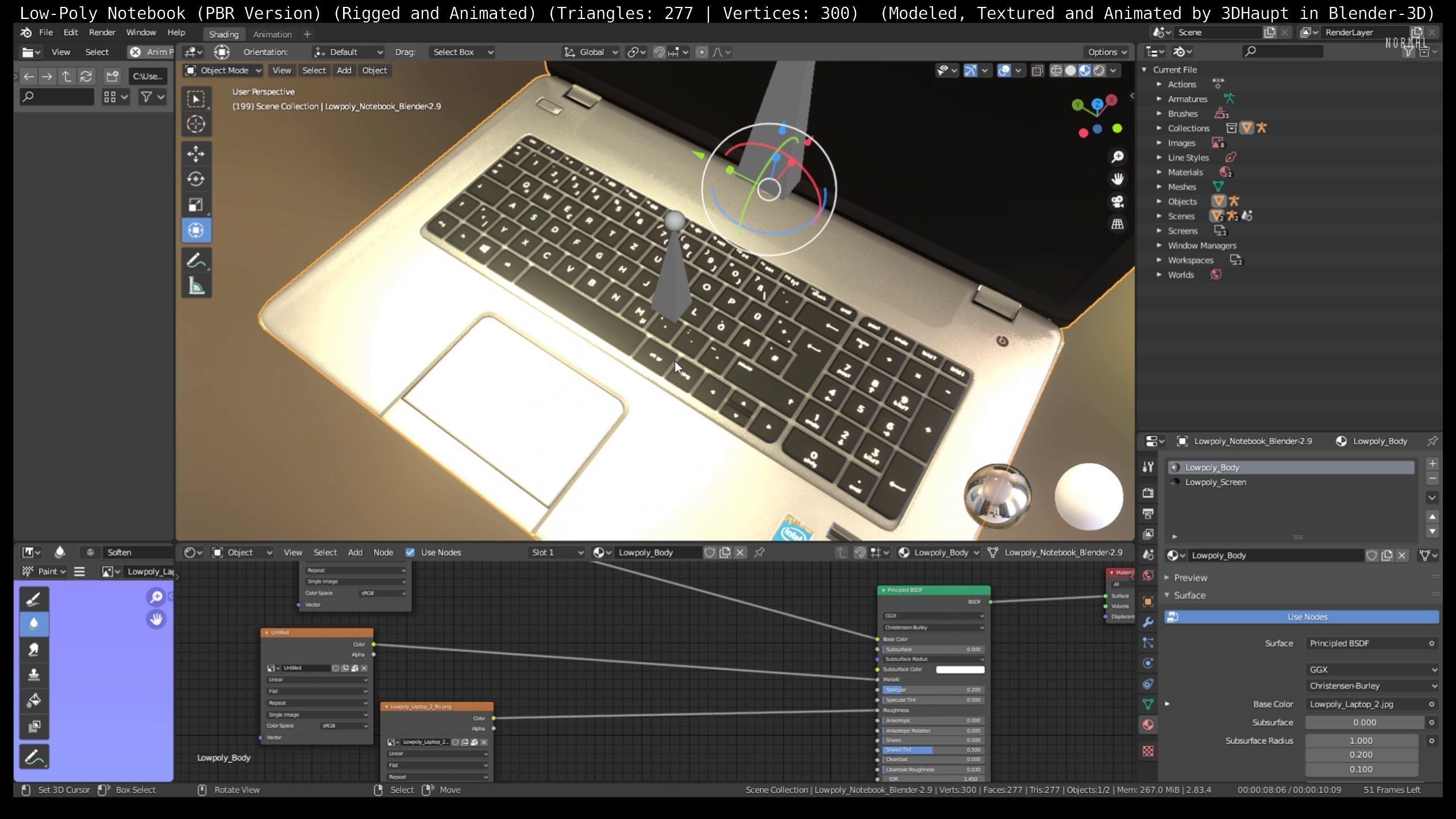 Lowpoly Notebook Blender-29 Version Low-poly 3D model_18