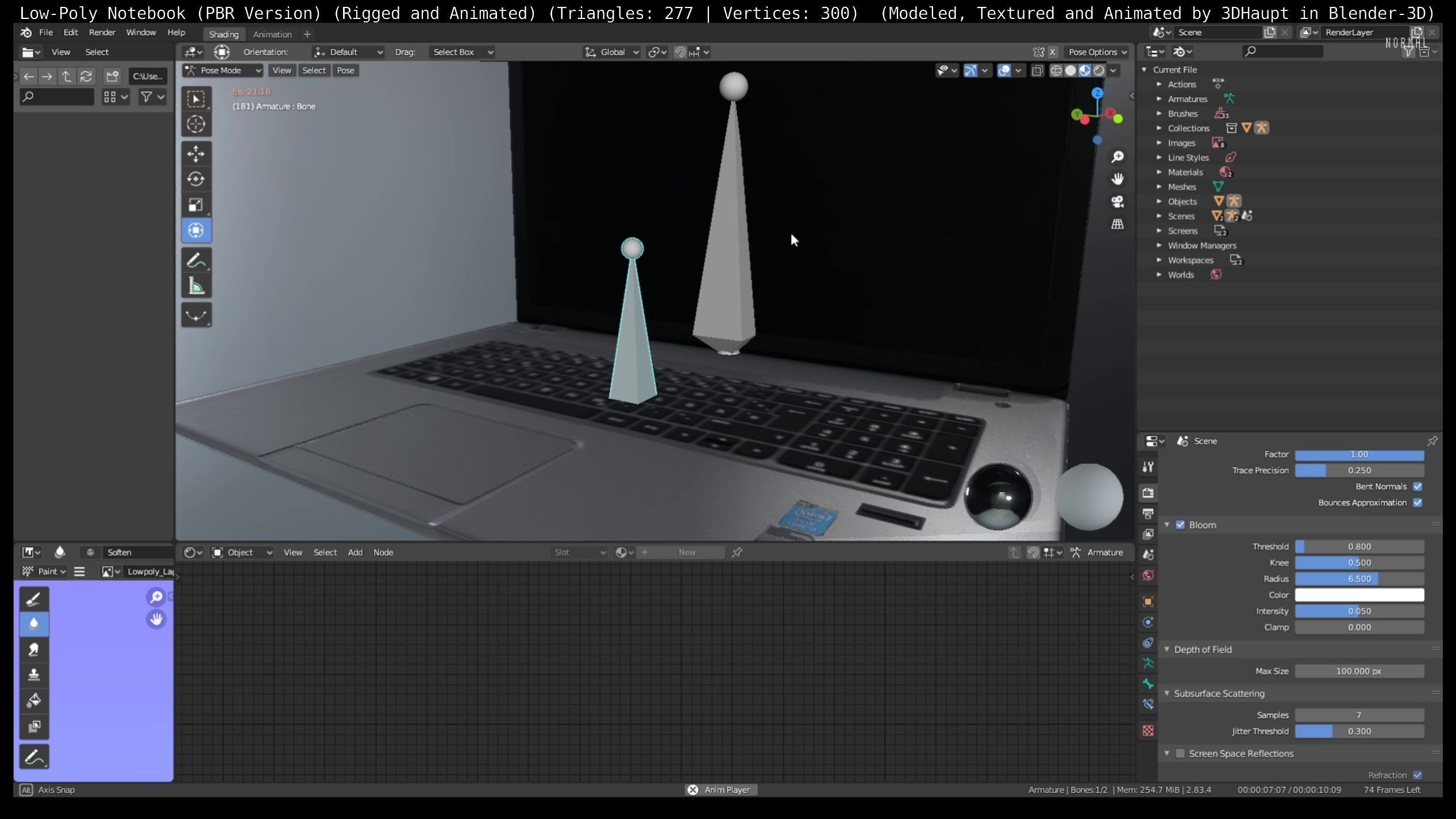 Lowpoly Notebook Blender-29 Version Low-poly 3D model_113