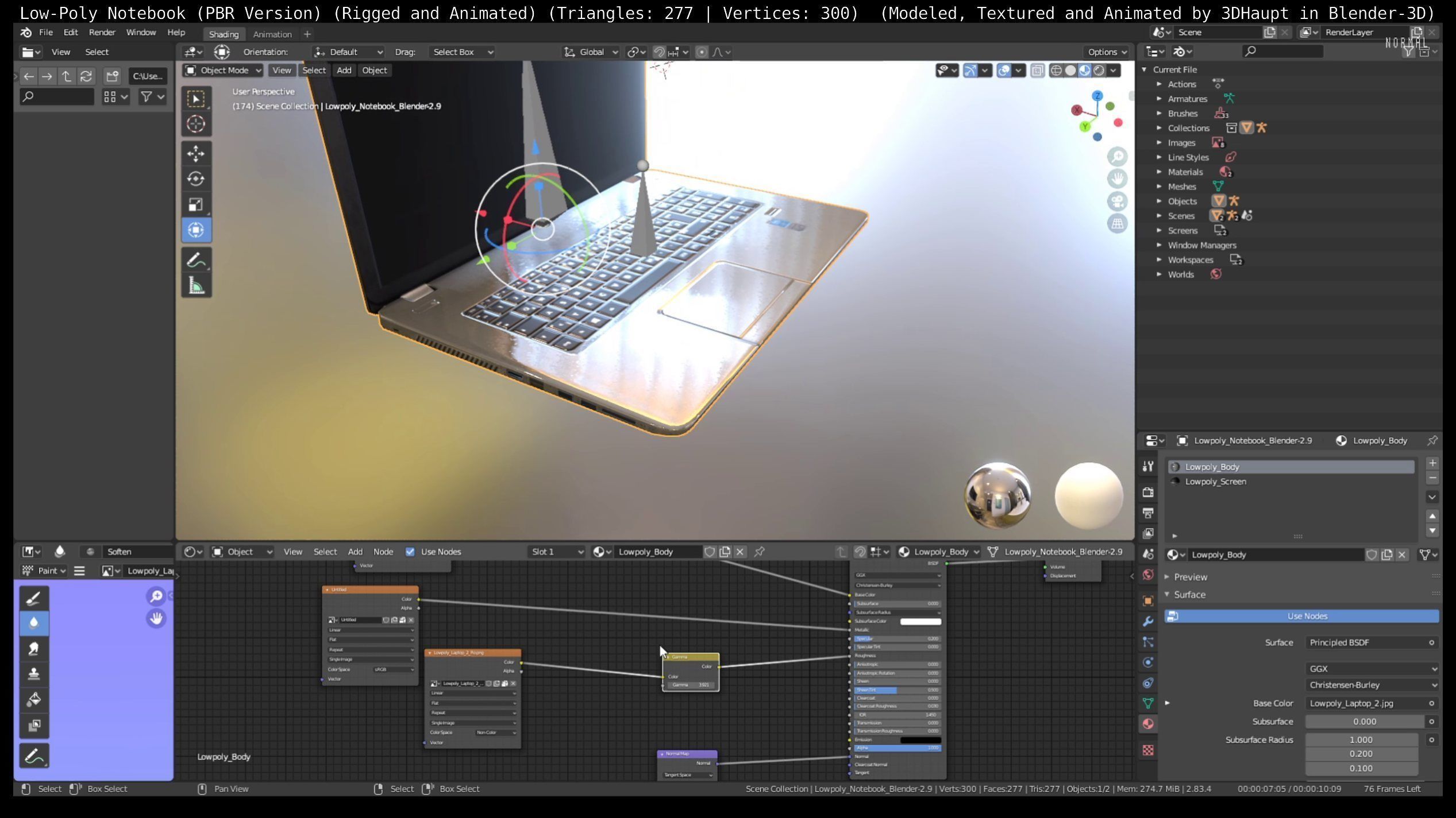 Lowpoly Notebook Blender-29 Version Low-poly 3D model_49