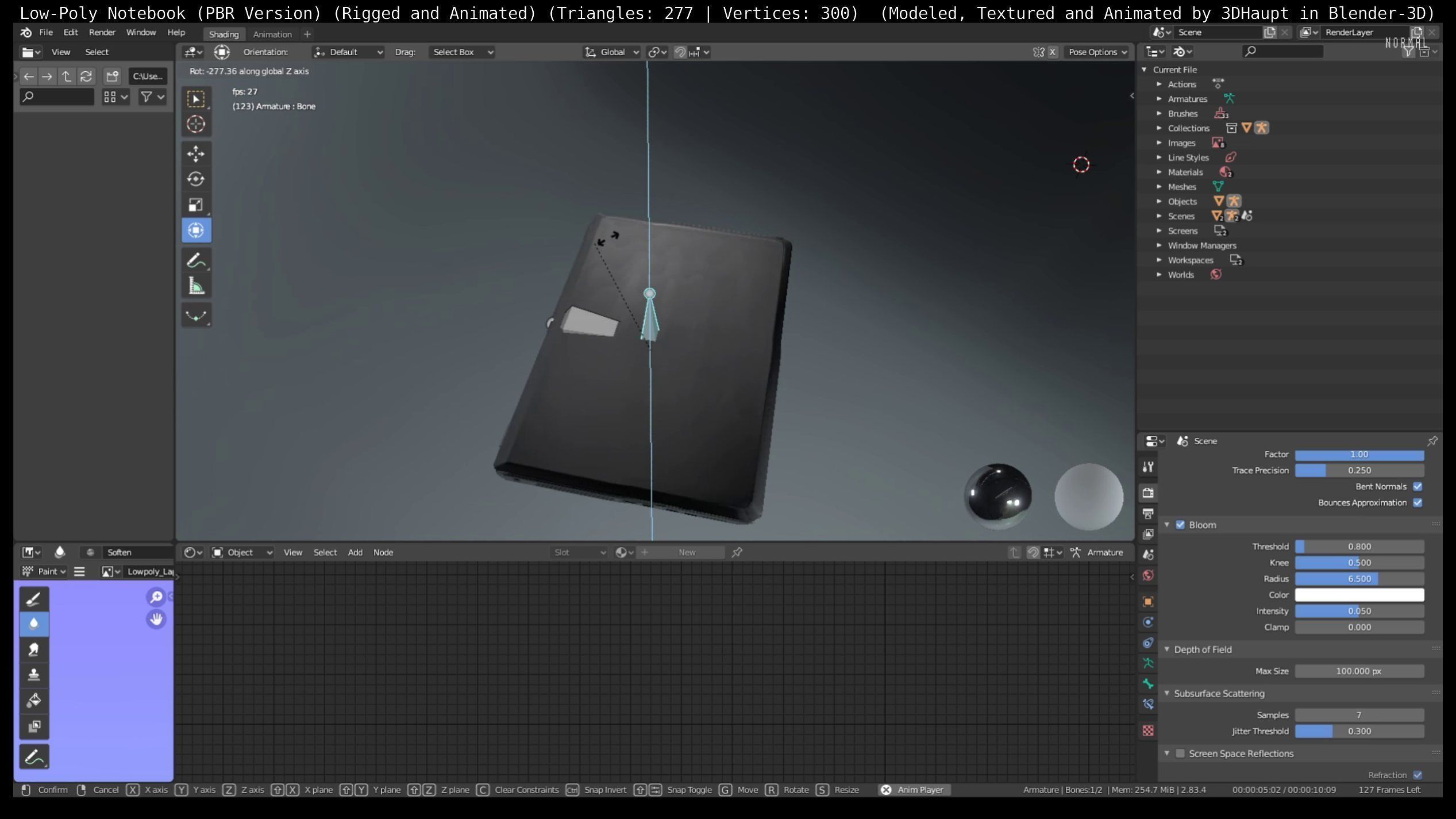 Lowpoly Notebook Blender-29 Version Low-poly 3D model_34