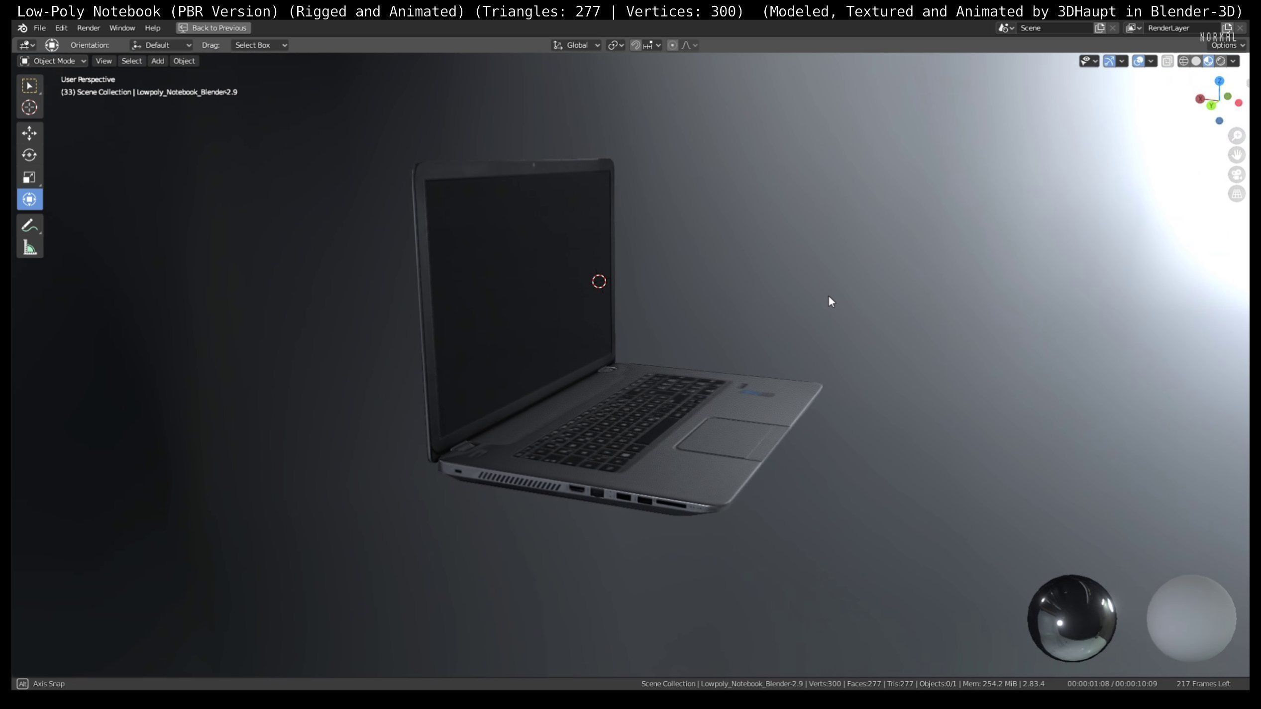 Lowpoly Notebook Blender-29 Version Low-poly 3D model_25