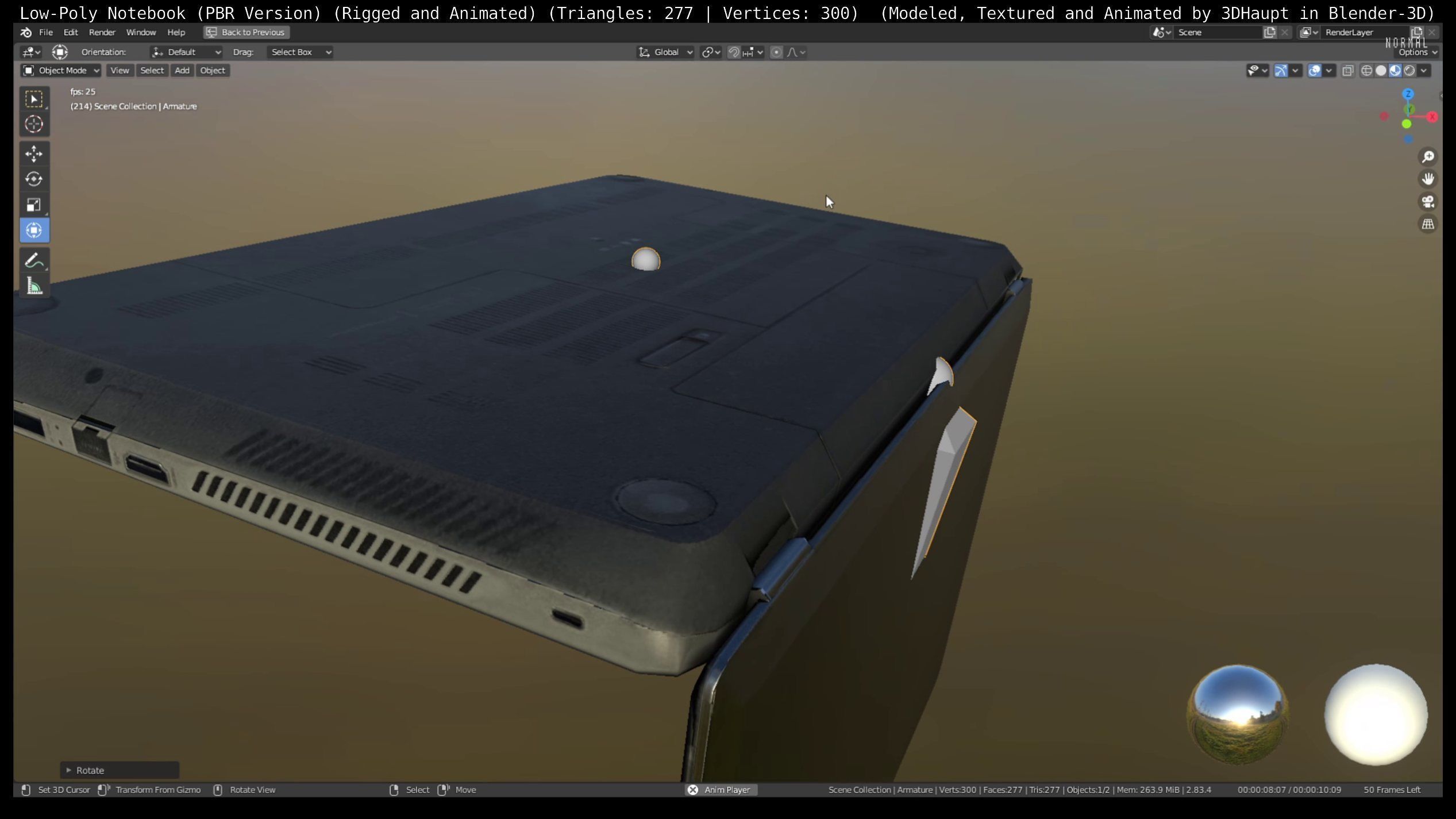 Lowpoly Notebook Blender-29 Version Low-poly 3D model_64
