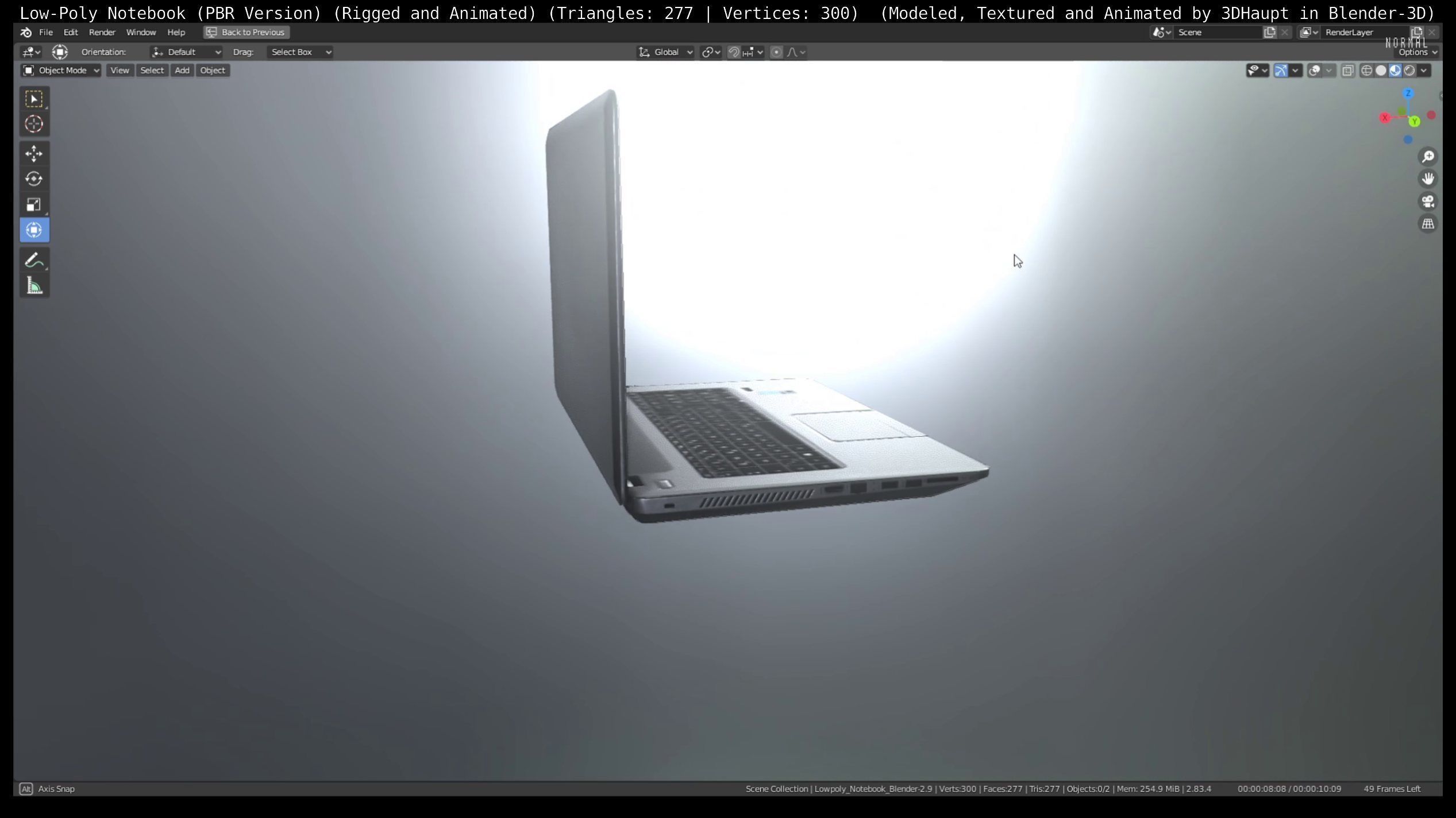 Lowpoly Notebook Blender-29 Version Low-poly 3D model_15