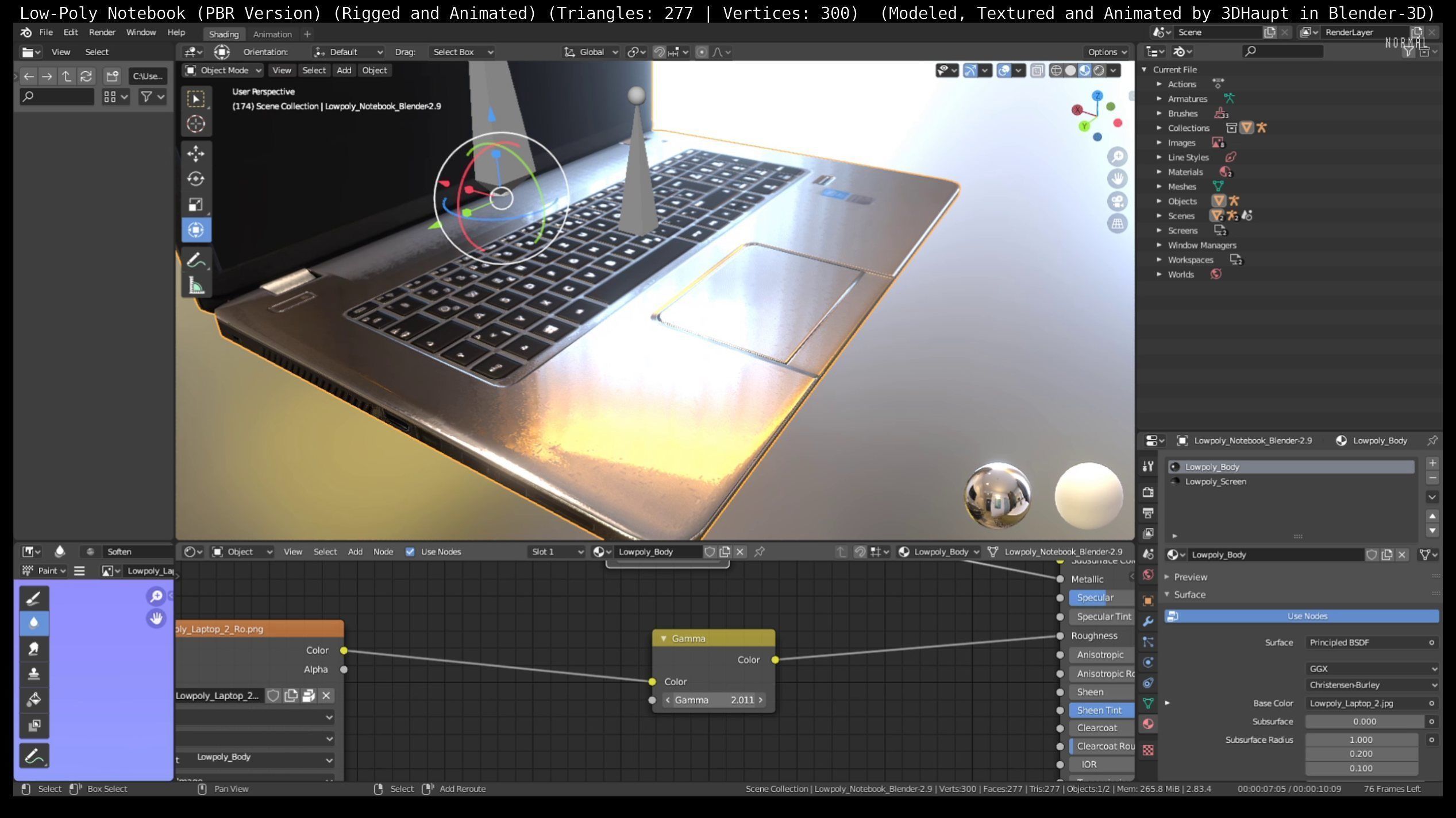 Lowpoly Notebook Blender-29 Version Low-poly 3D model_89
