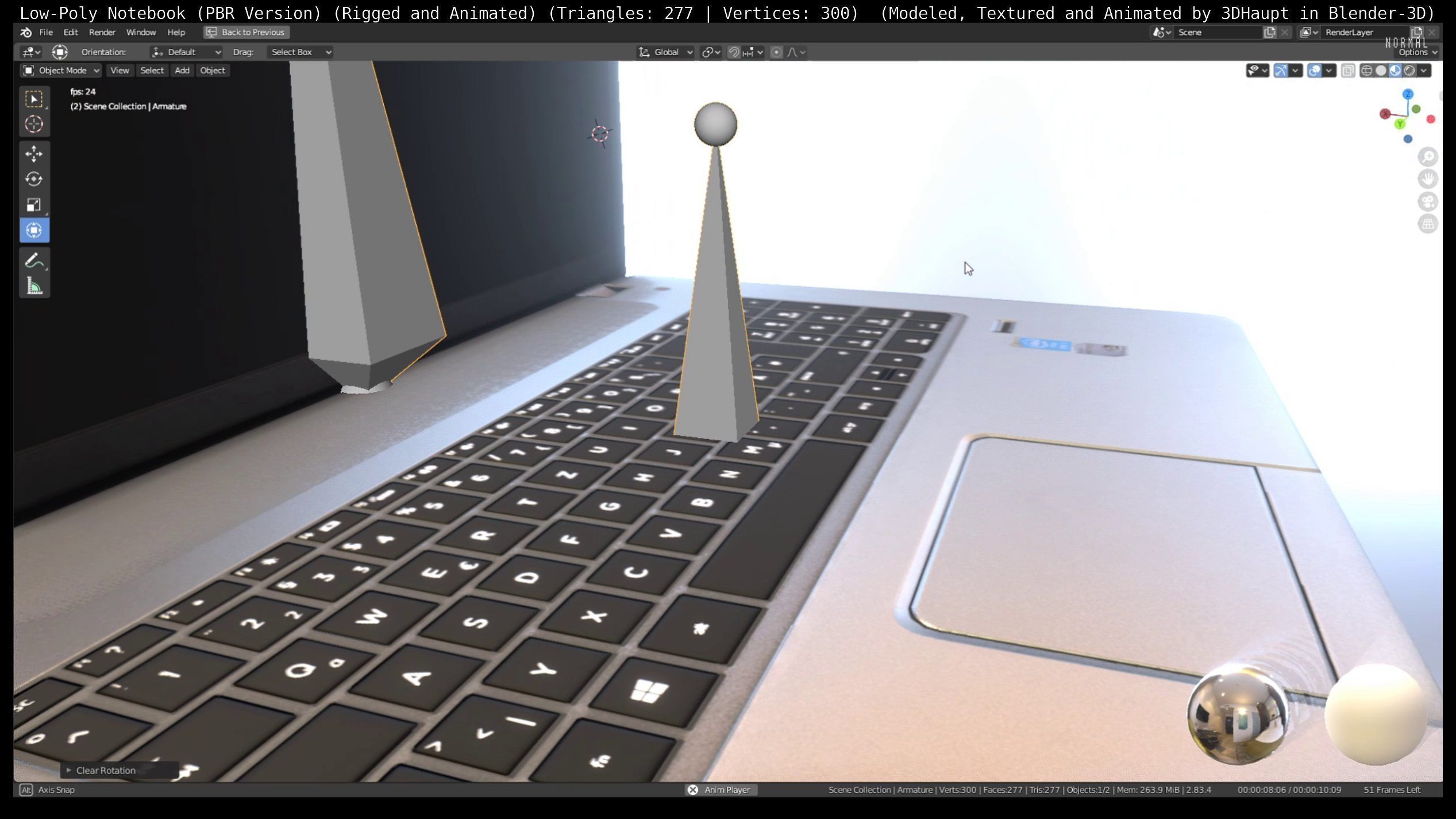 Lowpoly Notebook Blender-29 Version Low-poly 3D model_46