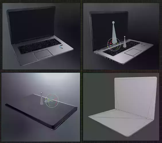 Lowpoly Notebook Blender-29 Version Low-poly 3D model
