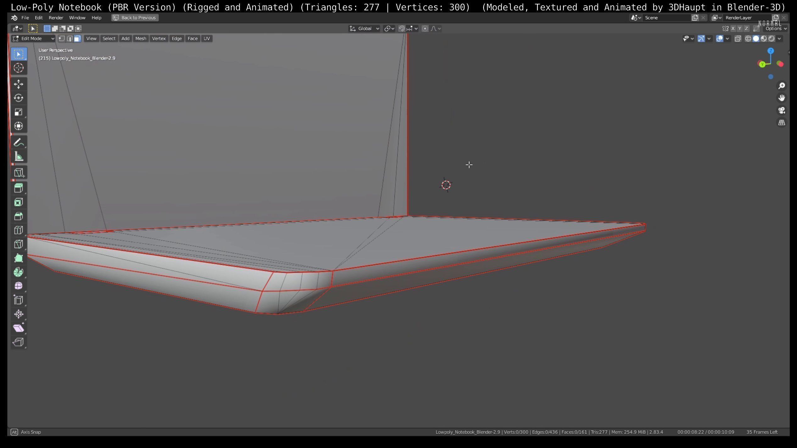 Lowpoly Notebook Blender-29 Version Low-poly 3D model_88