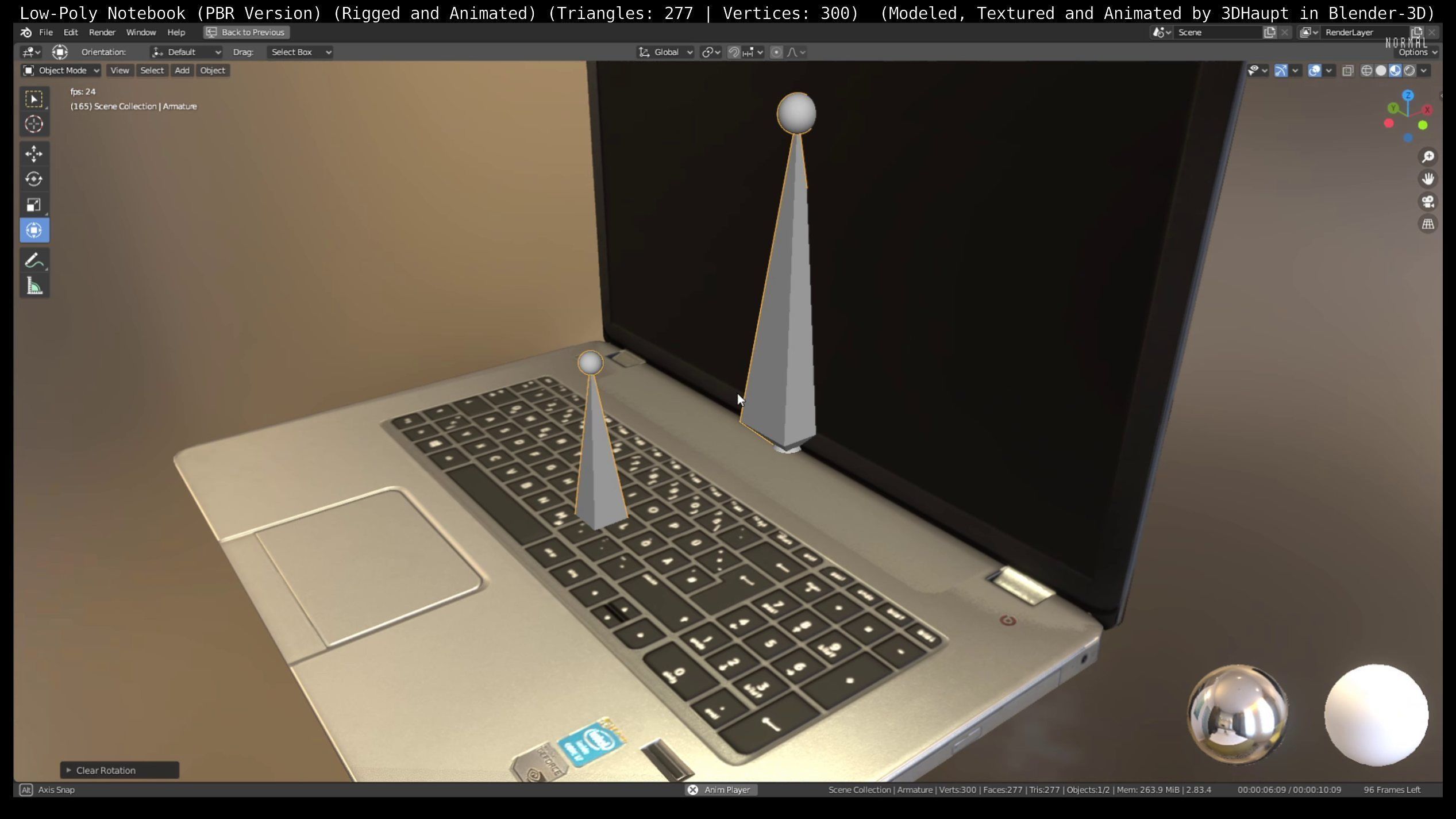 Lowpoly Notebook Blender-29 Version Low-poly 3D model_4