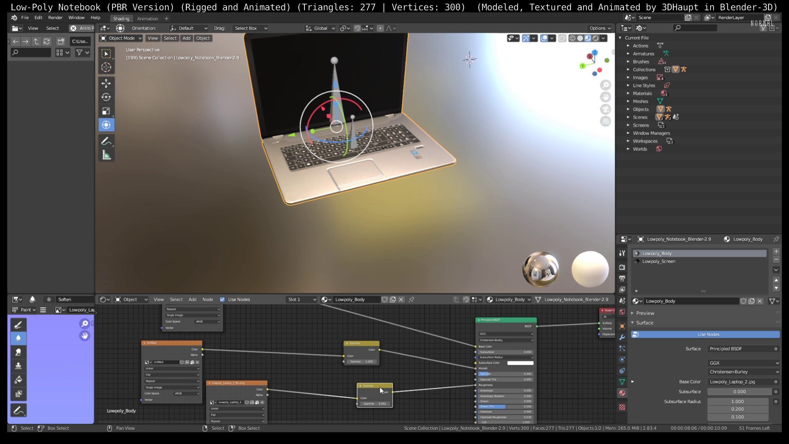 Lowpoly Notebook Blender-29 Version Low-poly 3D model_94
