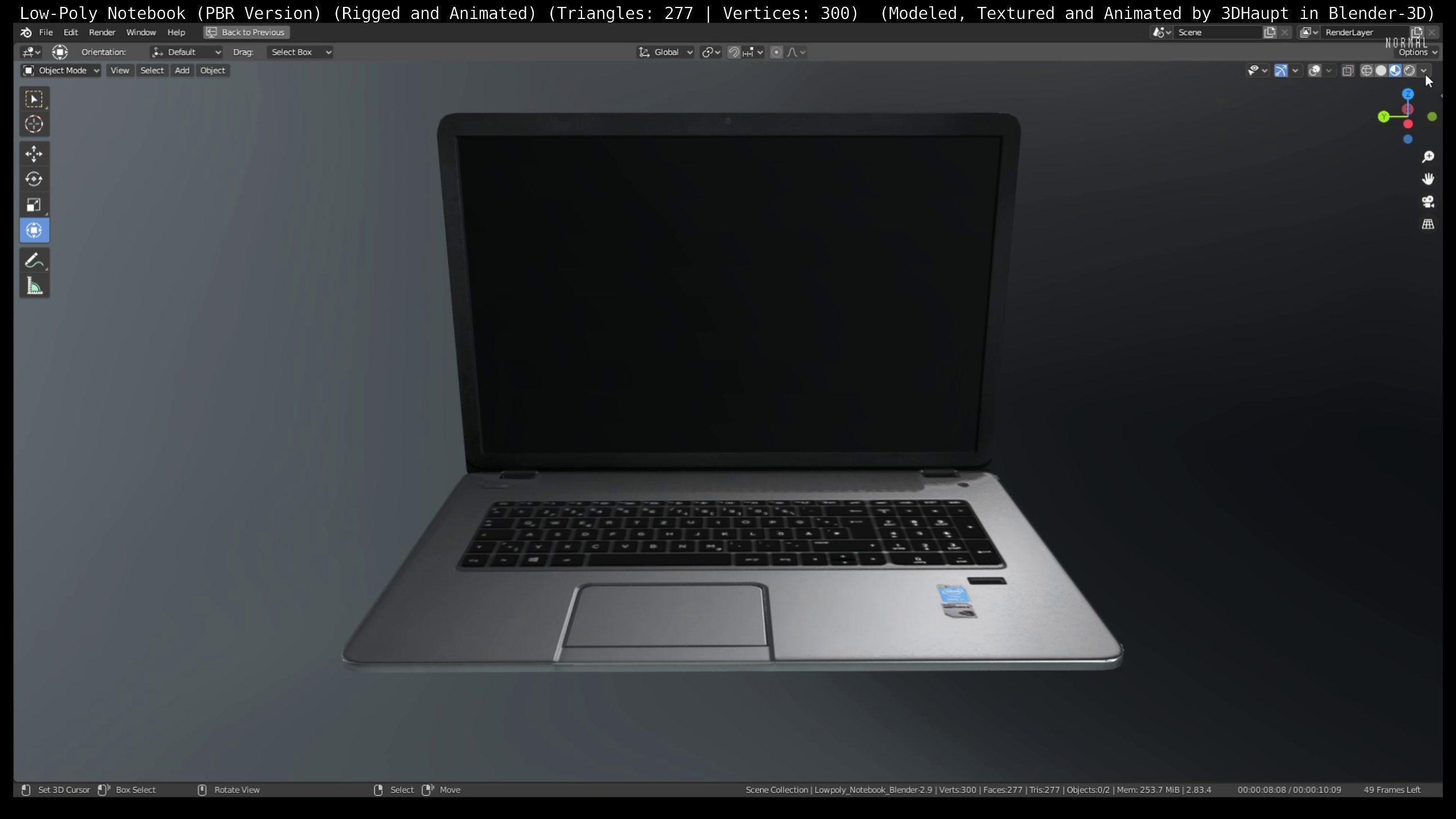 Lowpoly Notebook Blender-29 Version Low-poly 3D model_96