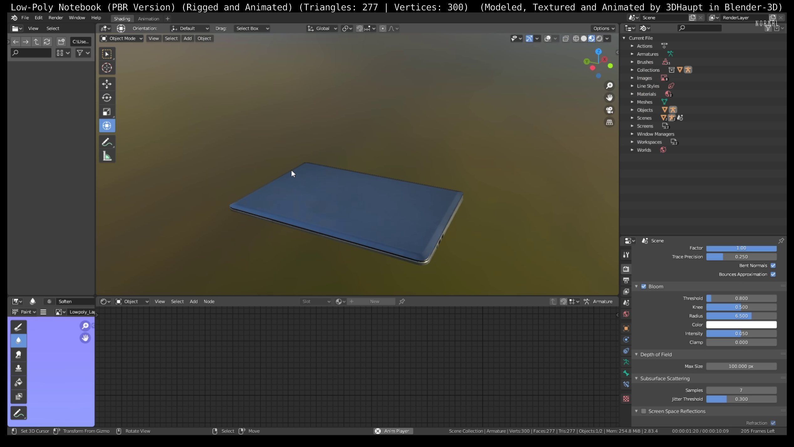 Lowpoly Notebook Blender-29 Version Low-poly 3D model_115