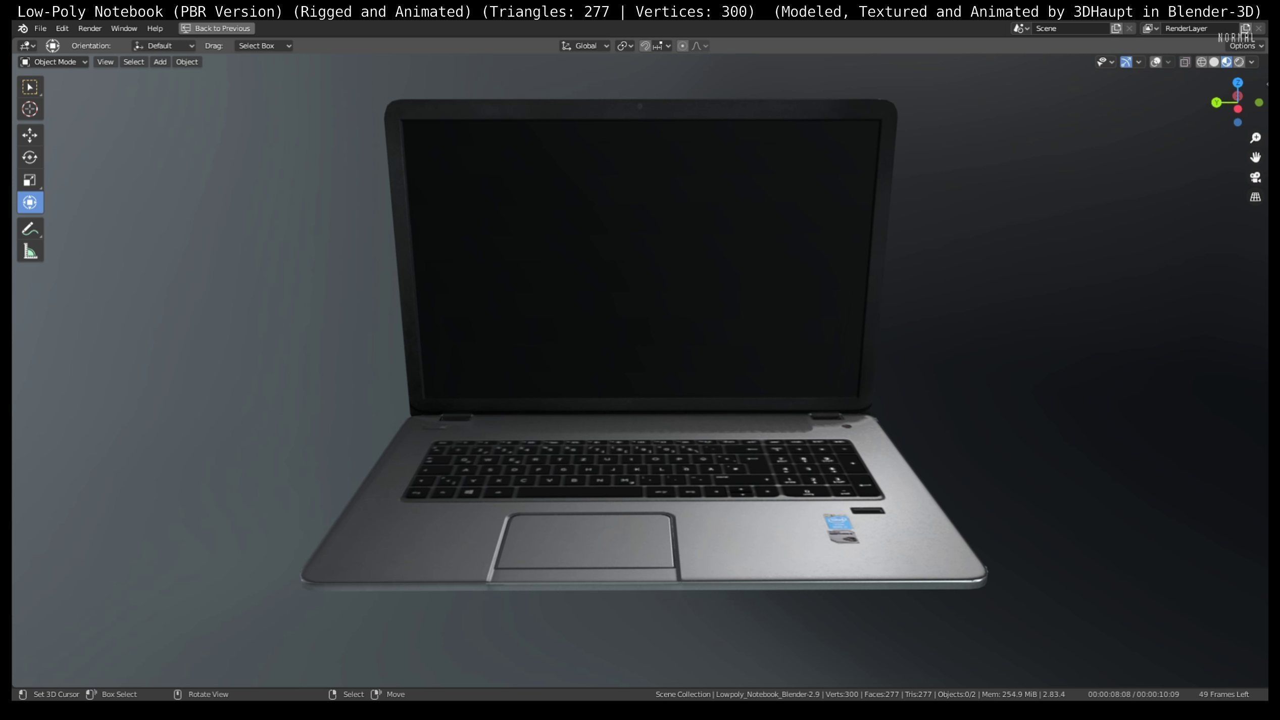 Lowpoly Notebook Blender-29 Version Low-poly 3D model_10